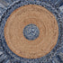 Stylish Samantha Denim Blue Rug showcasing a round shape, ideal for enhancing interior decor, hand-woven from durable materials.