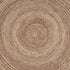 Round Natural Fiber Jute Rug in Gray showcasing its 0.5" pile height, ideal for enhancing home decor.