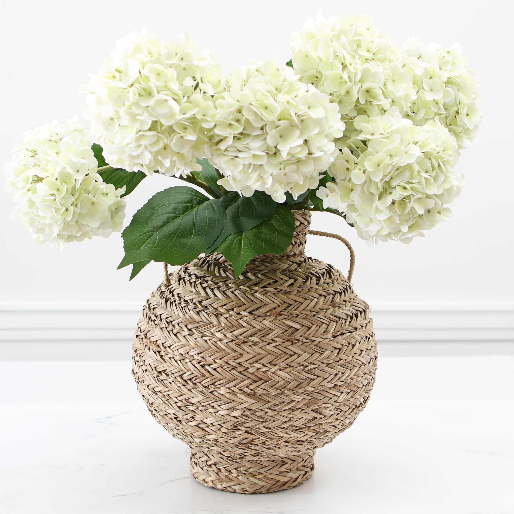 15" Seagrass Basket Vase with Handles