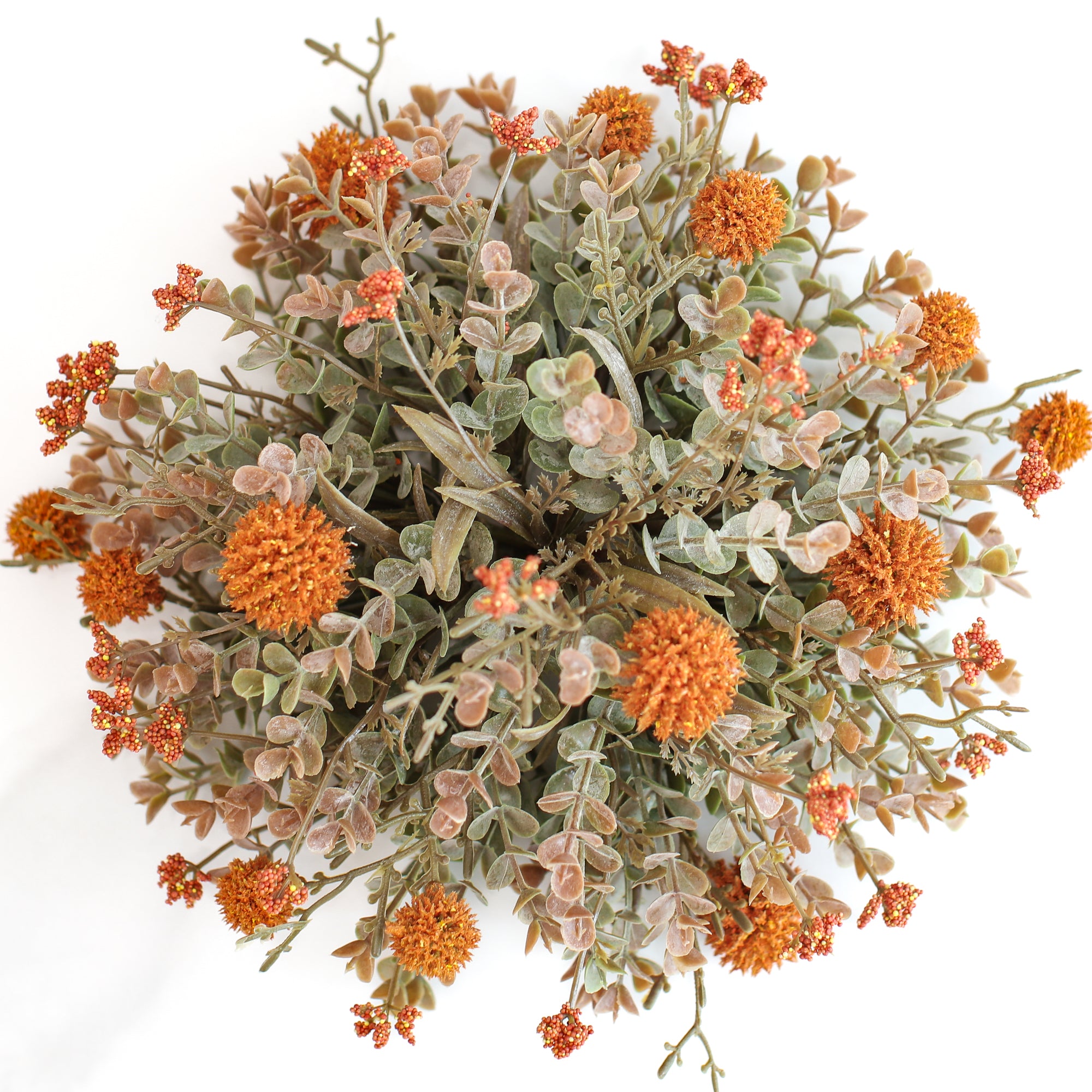 10” Orange Fall Pouf - Interior Delights