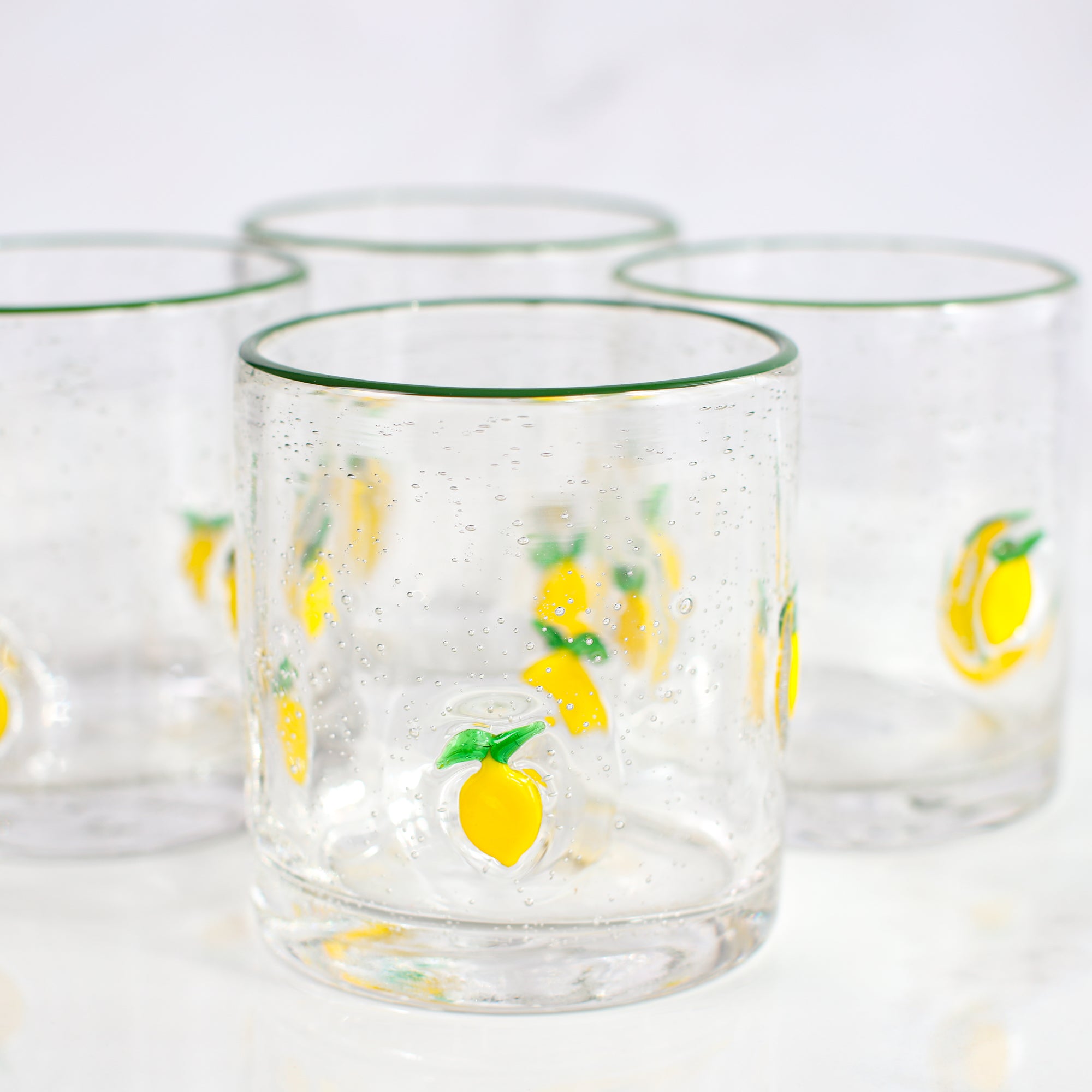 Lemon Print Drink Glasses