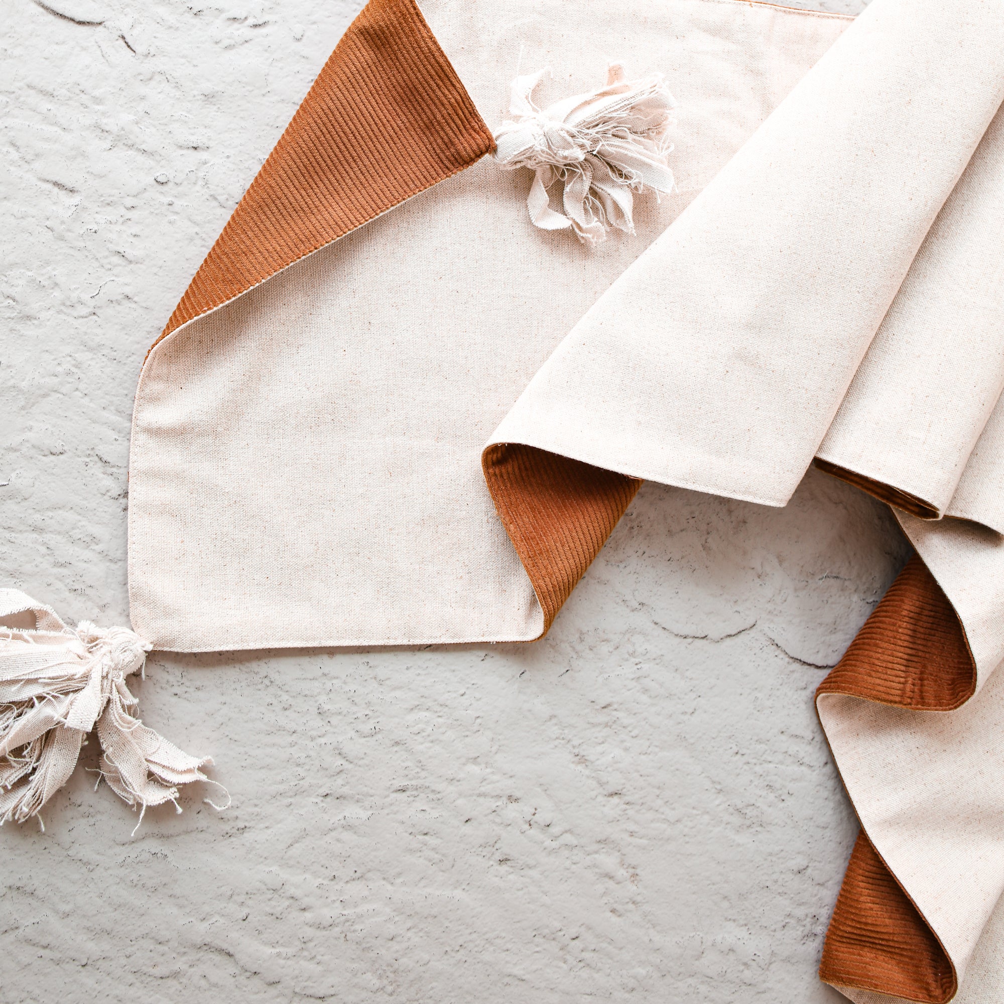 Corduroy and Linen Double Sided Table Runner