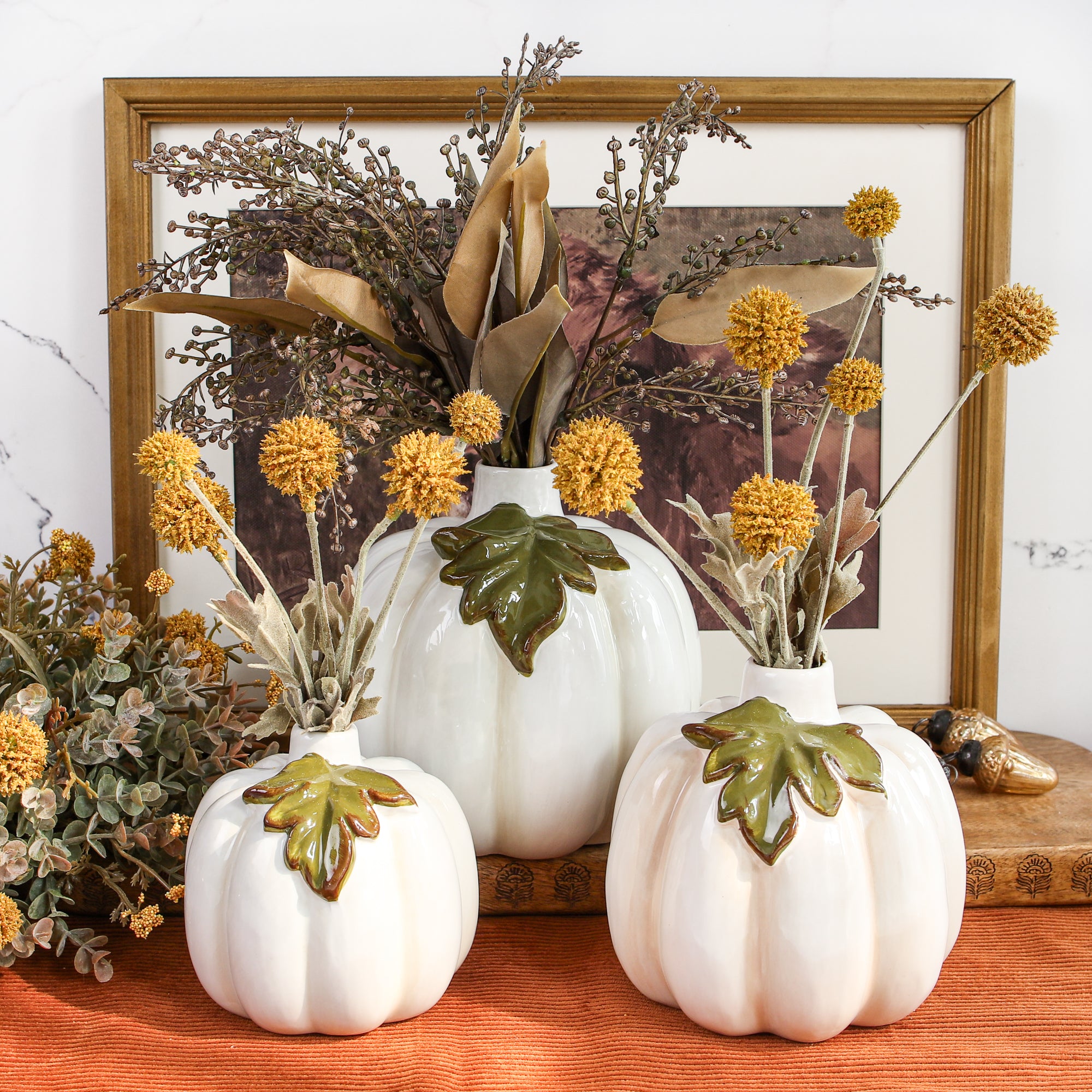 Ceramic Pumpkin Bud Vases- 3 Sizes