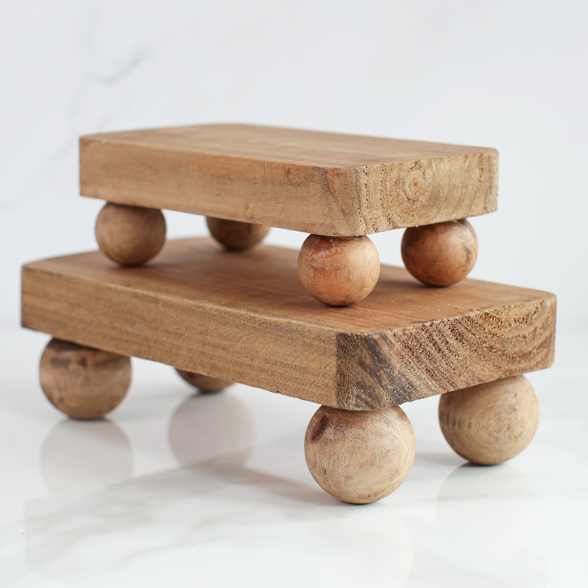 Mini Wooden Risers with Ball Feet- Set of 2