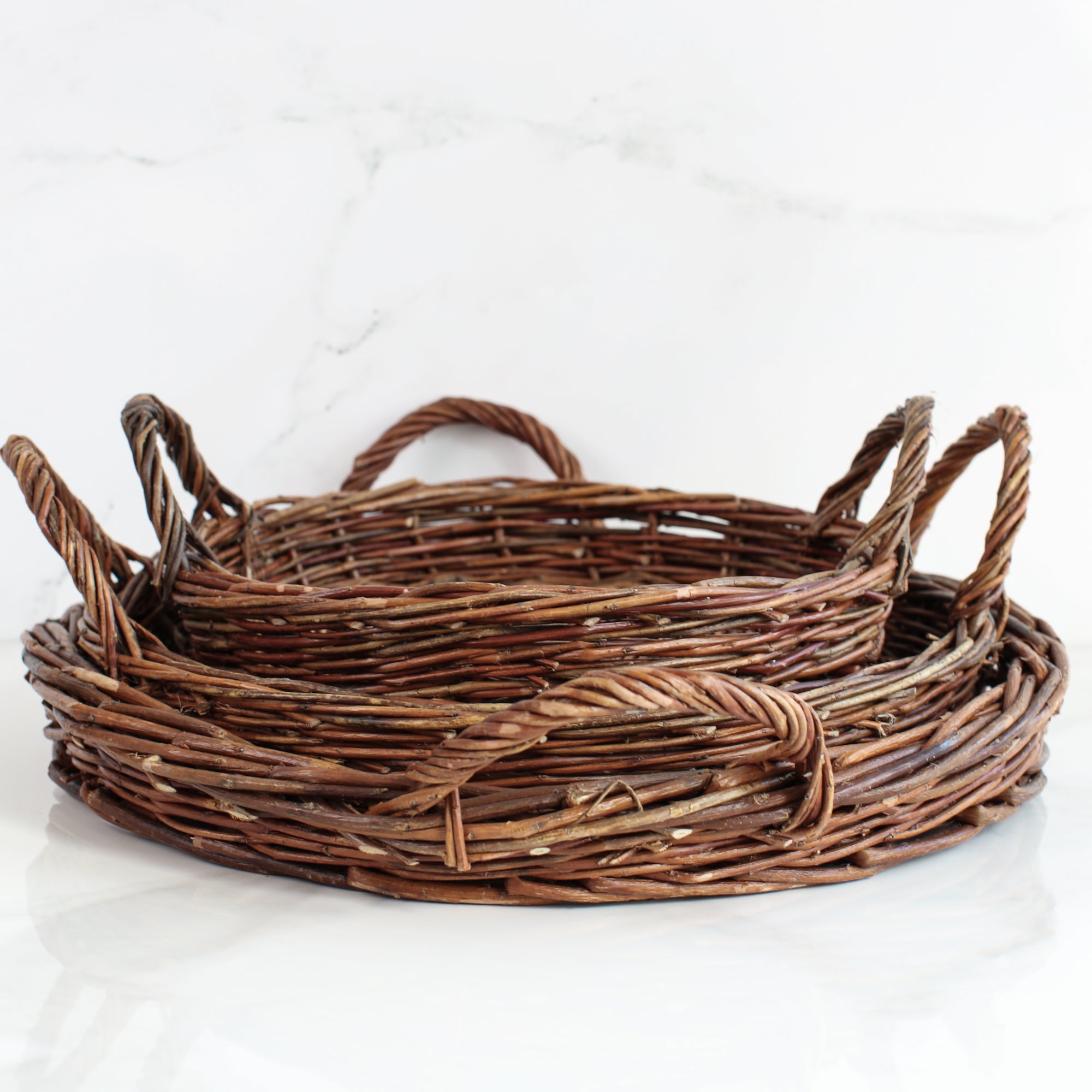 Willow Basket Trays- Set of 3