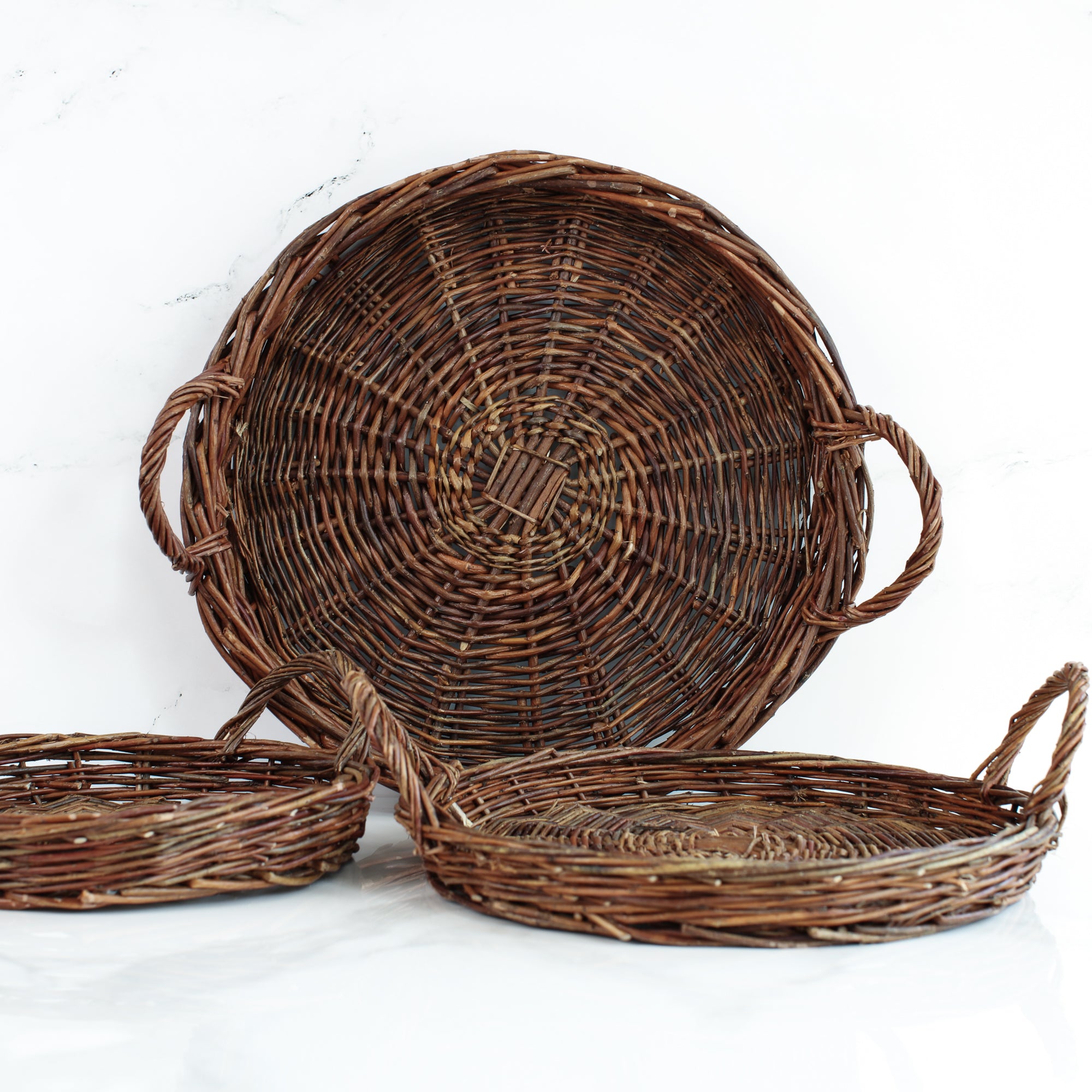Willow Basket Trays- Set of 3