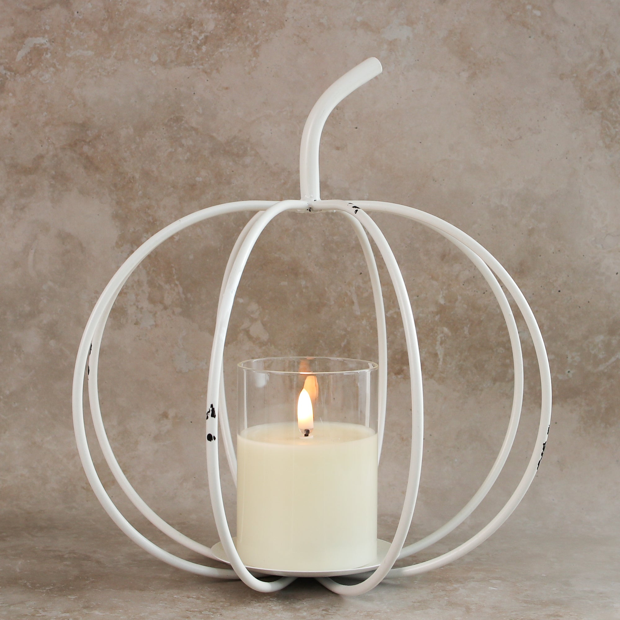 White Metal Cage Pumpkin