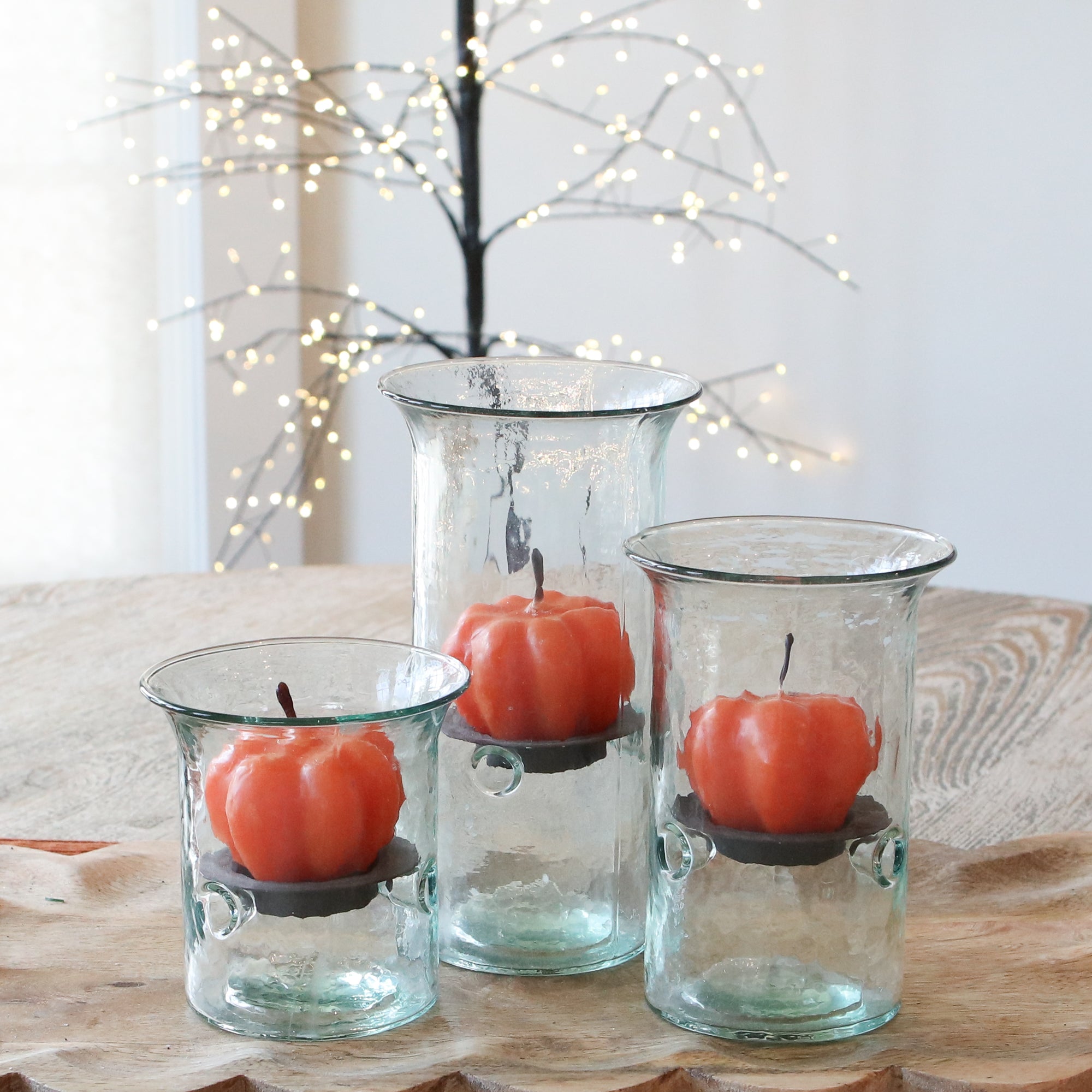 SMALL Glass Votive Cylinder Set of 3
