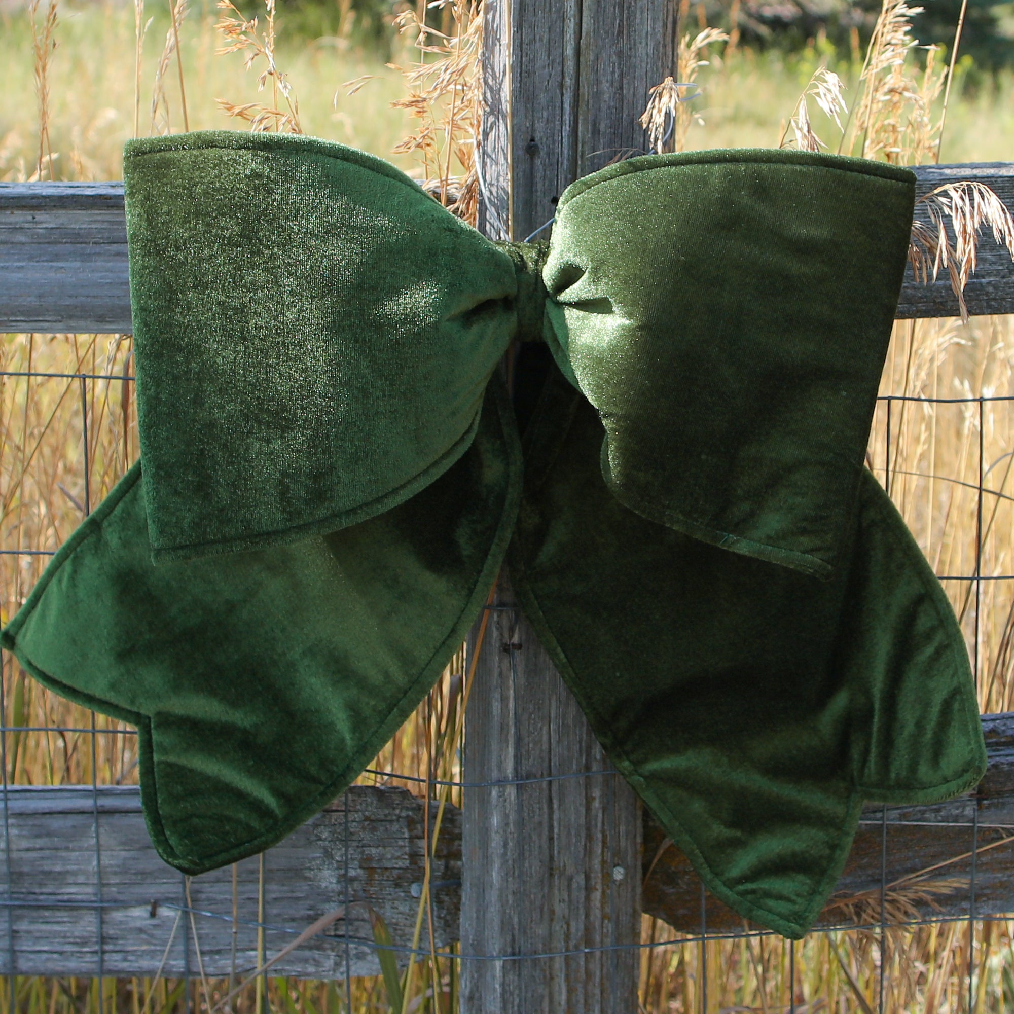 Large Green Outdoor Velvet Bow