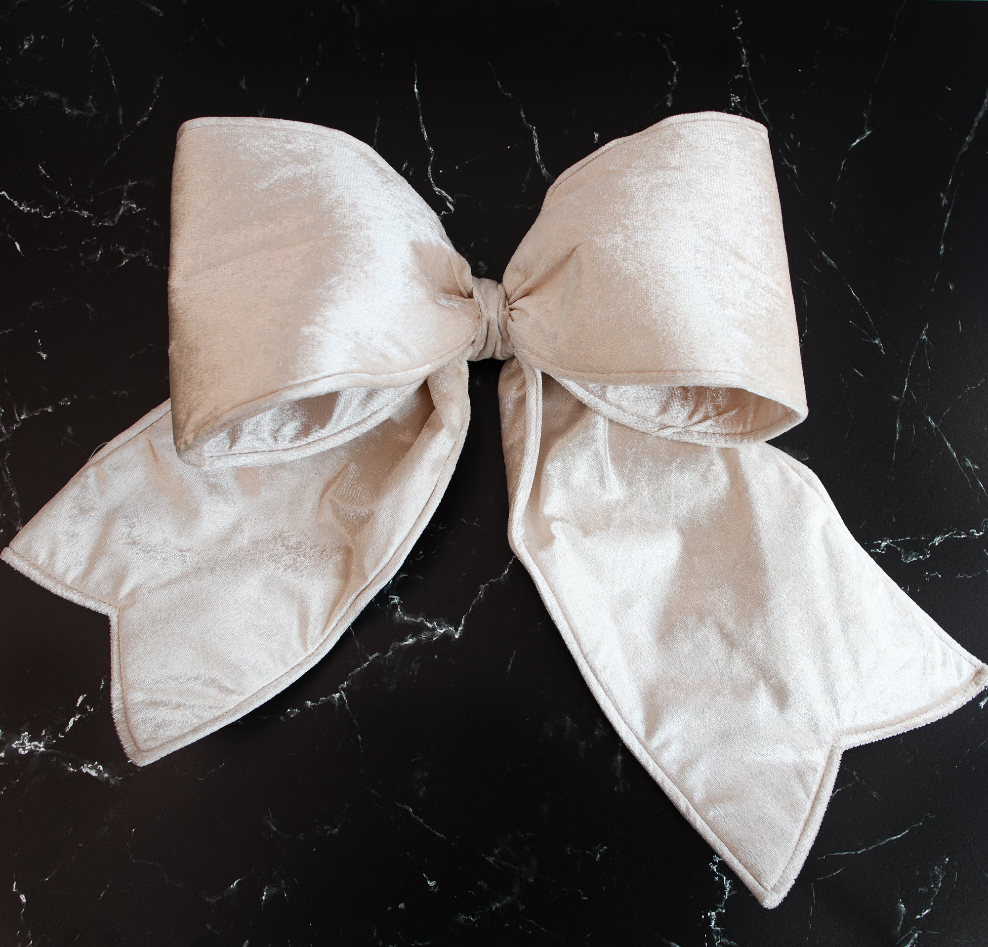 Large Champagne Outdoor Velvet Bow