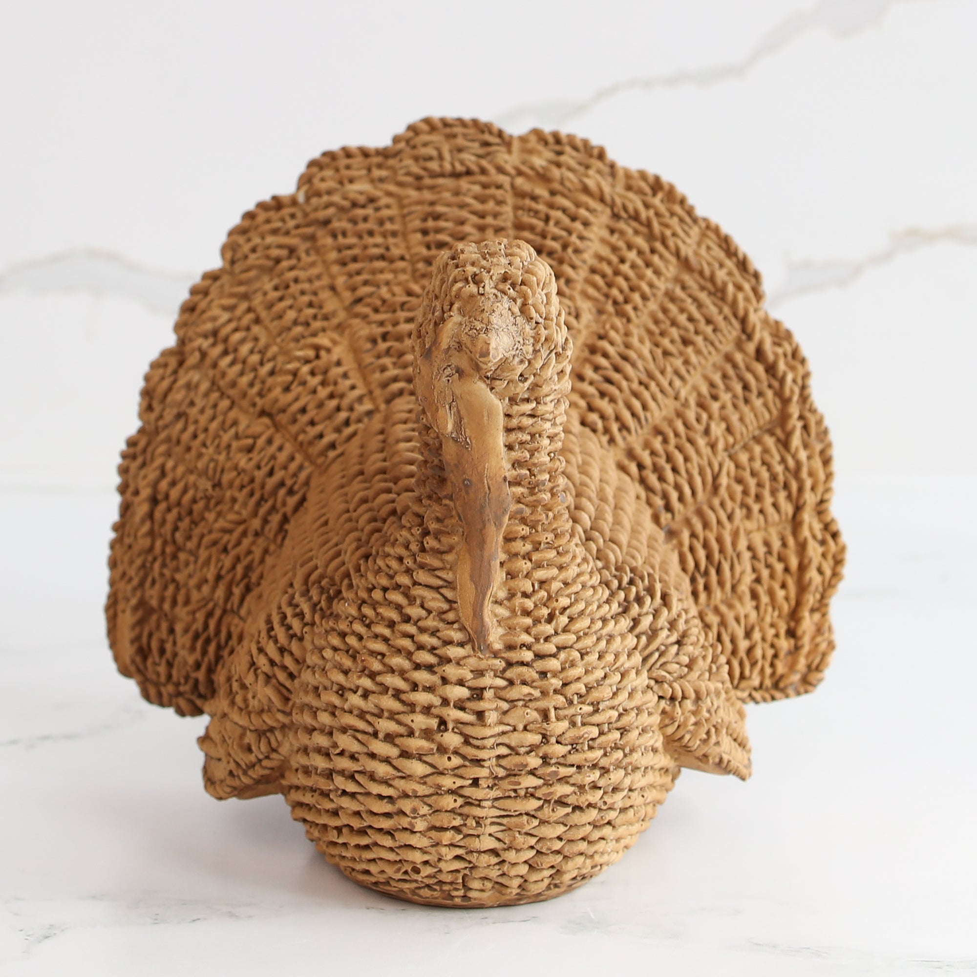 Beautiful Willow Resin Turkey, crafted from durable resin, perfect for seasonal displays and table decor.