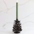 Small Iron Pinecone Candle Holder showcasing intricate design, perfect for adding woodland charm to decor, ideal for shelves or table settings.