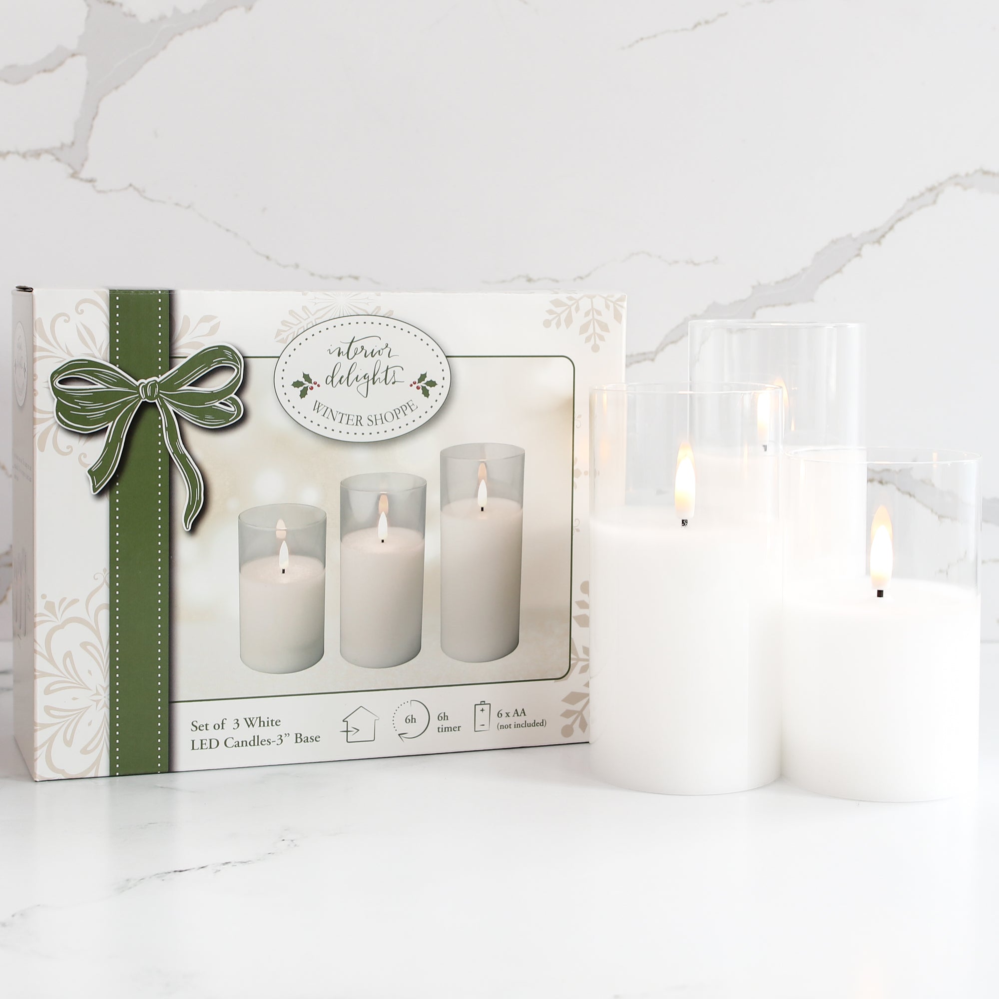 3" Flameless Candles, Set of 3