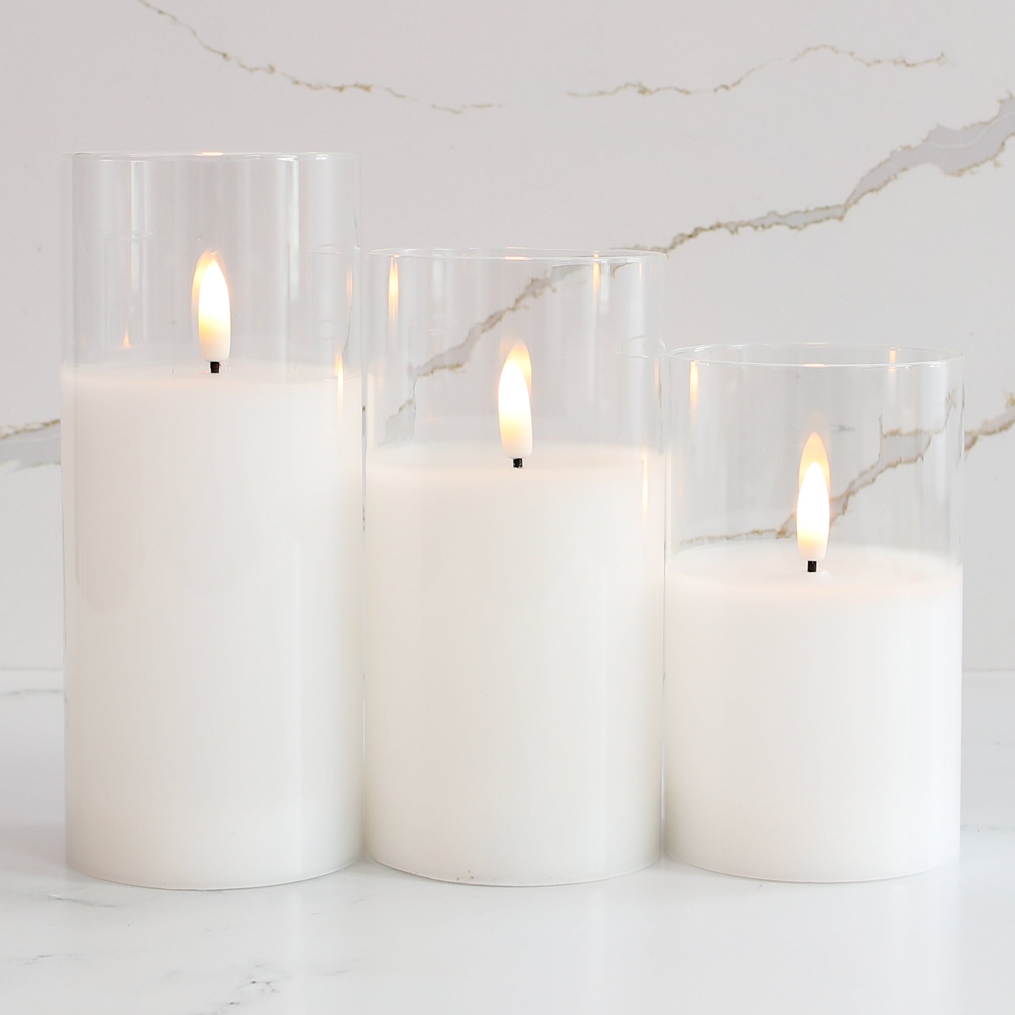 3" Flameless Candles, Set of 3