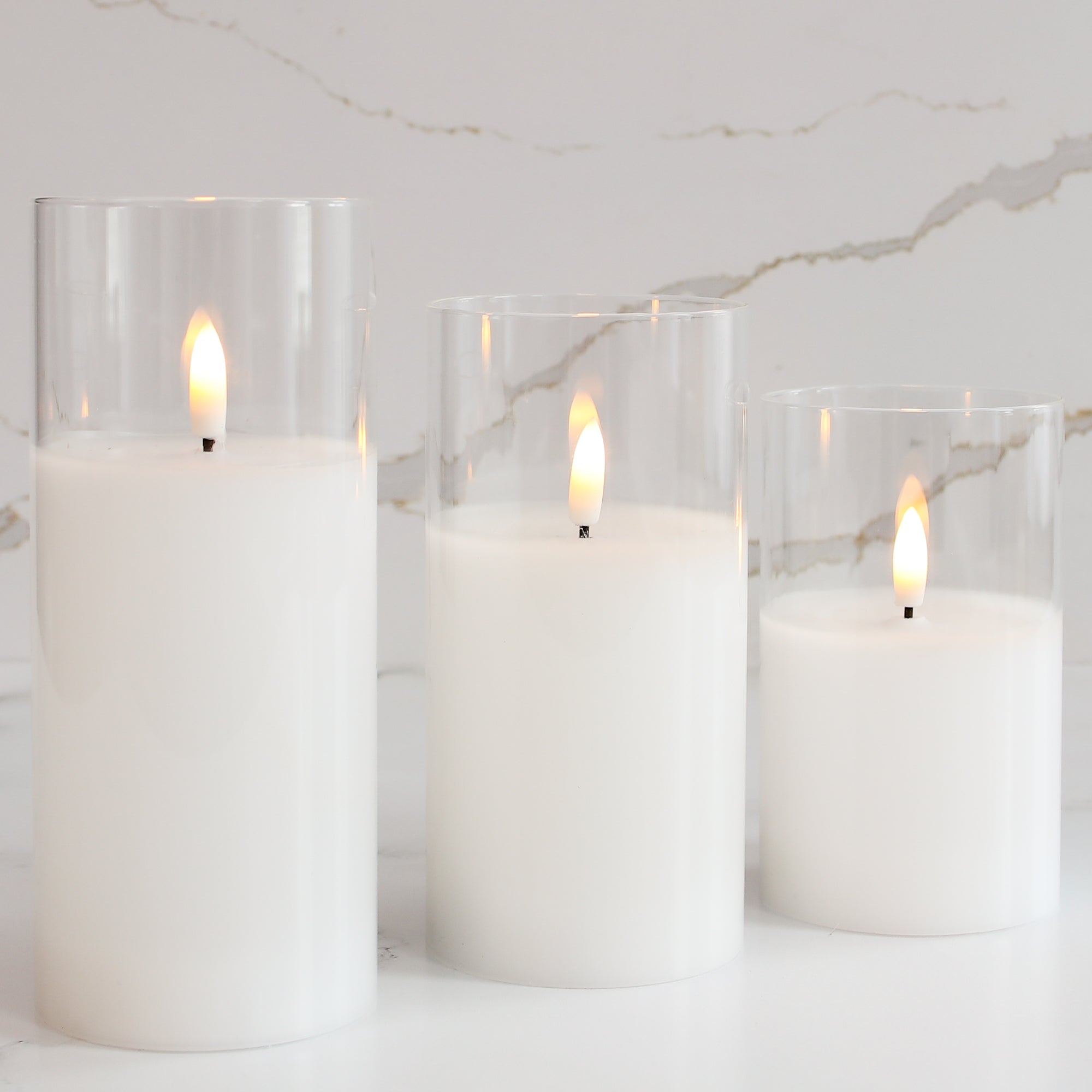 3" Flameless Candles, Set of 3