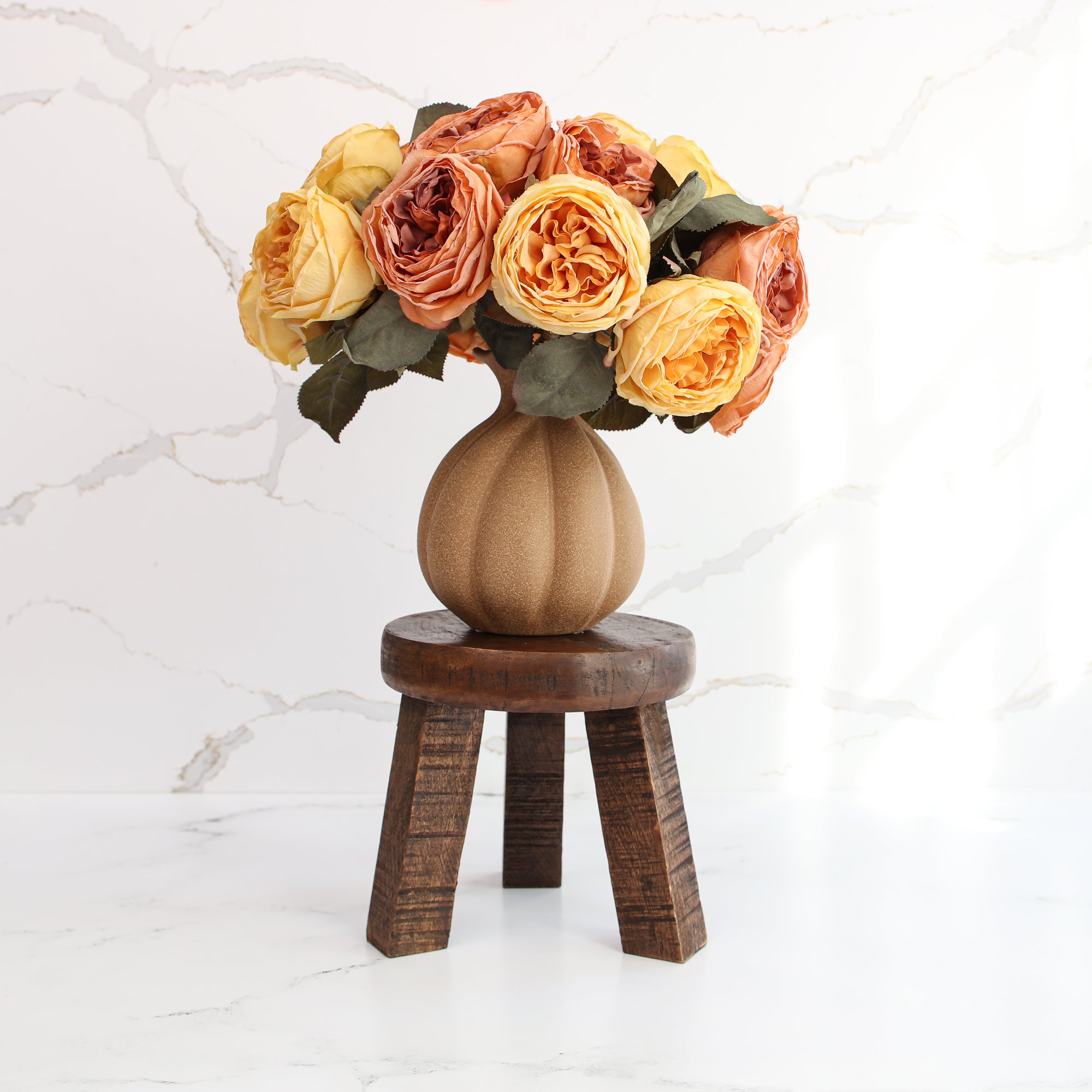 7” Brown Stoneware Vase