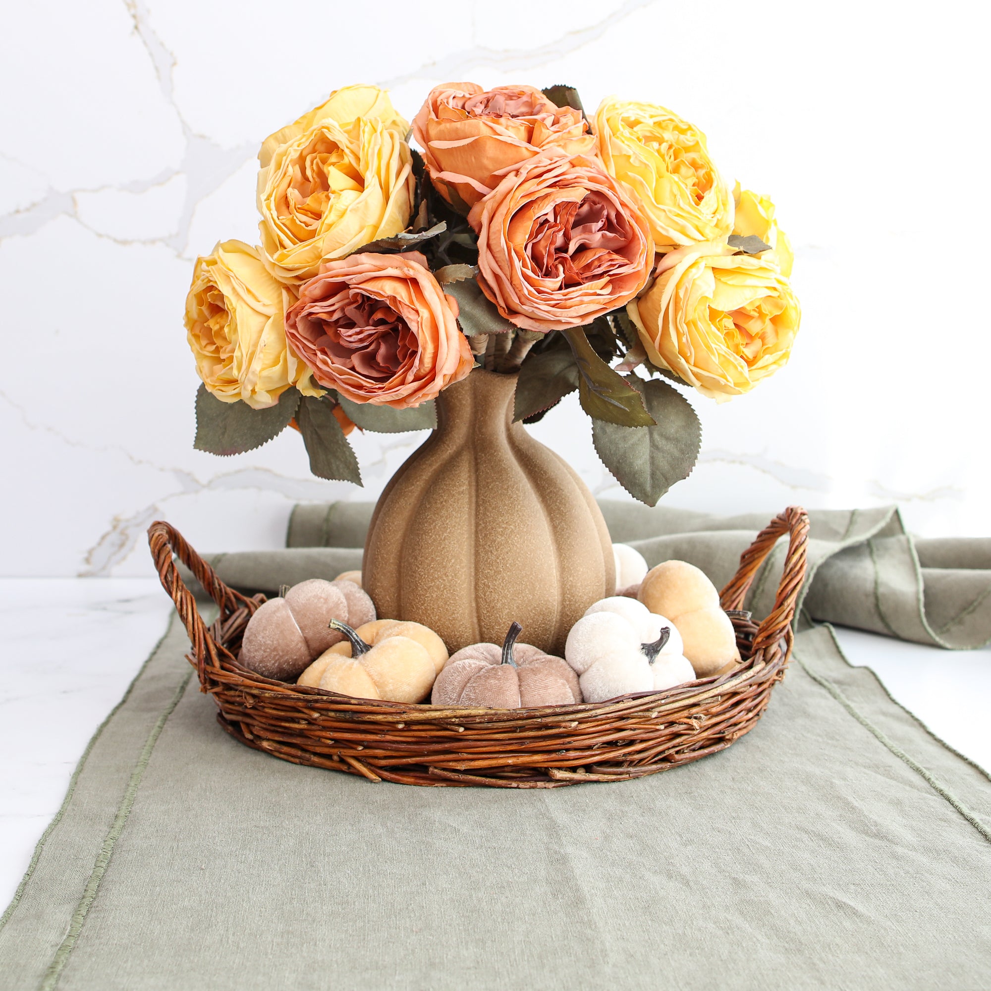 Mini Velvet Pumpkins- Set of 9