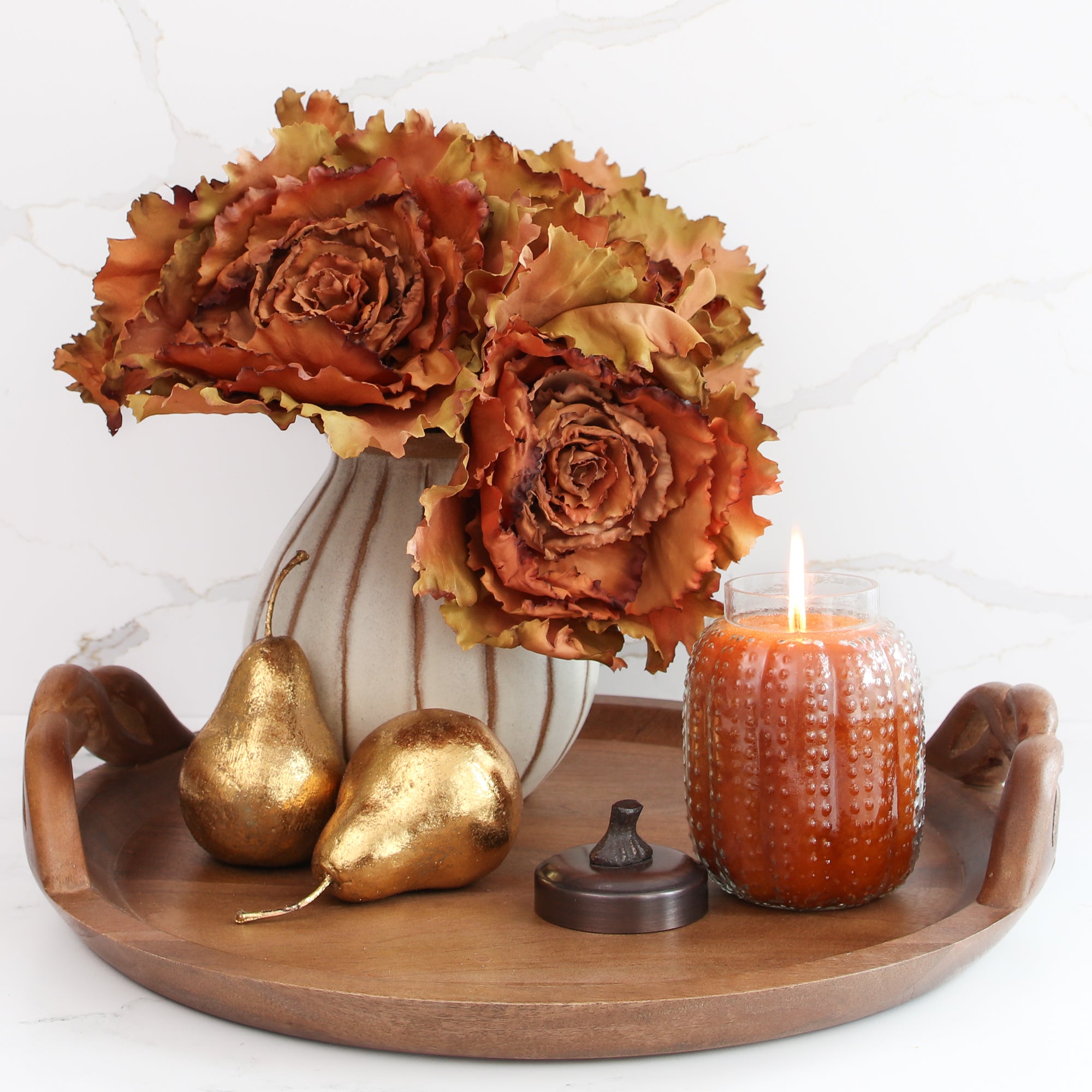 Orange Ornamental Cabbage Pick - Interior Delights