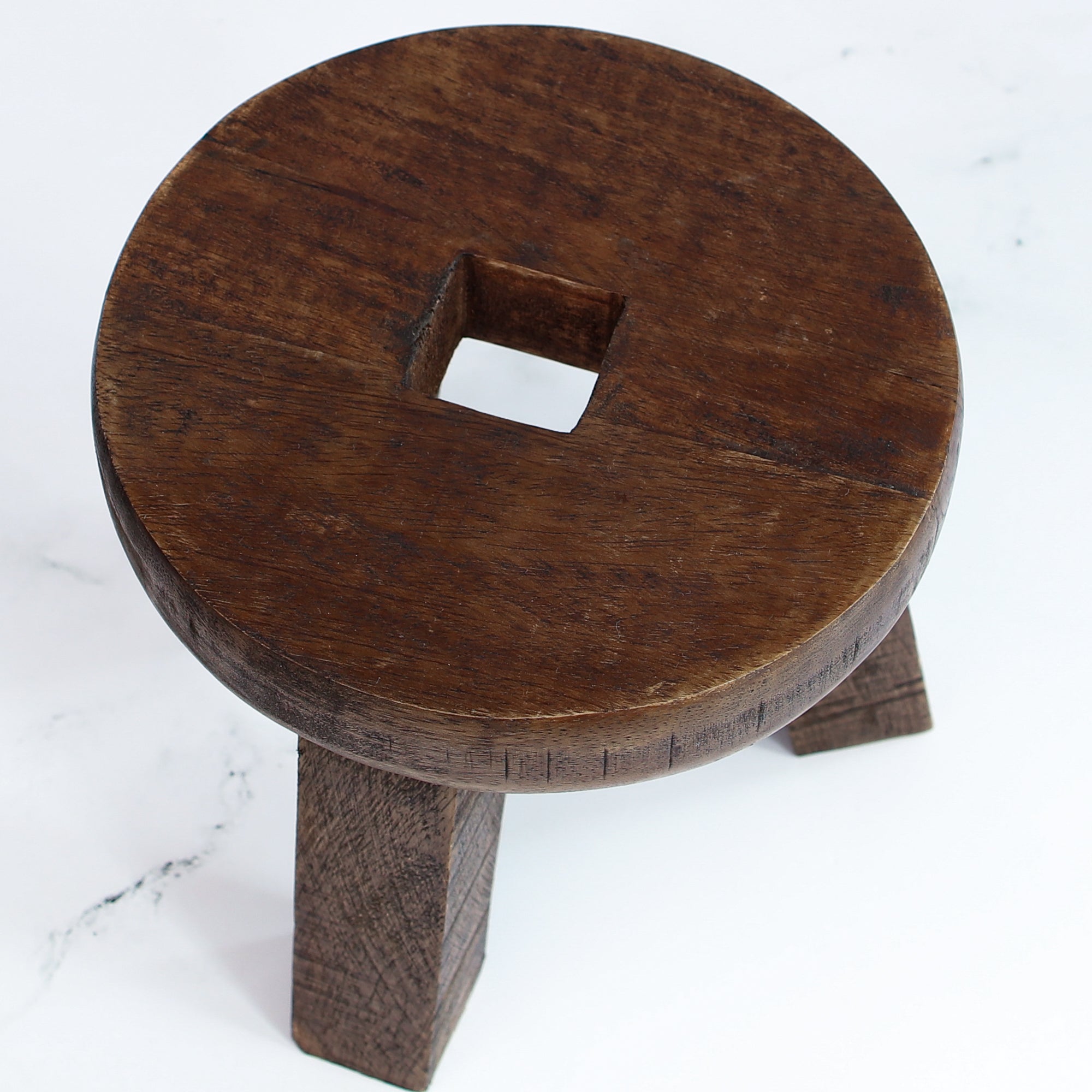 Dark Brown Wooden Stool Riser - Interior Delights