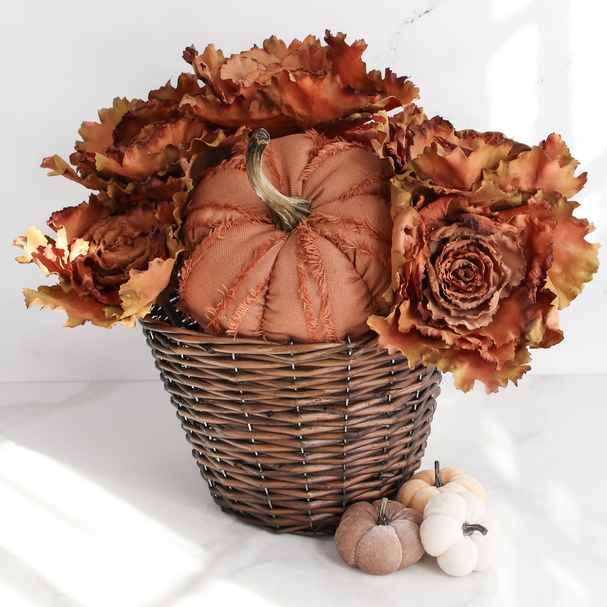 Large Orange Fringe Pumpkin