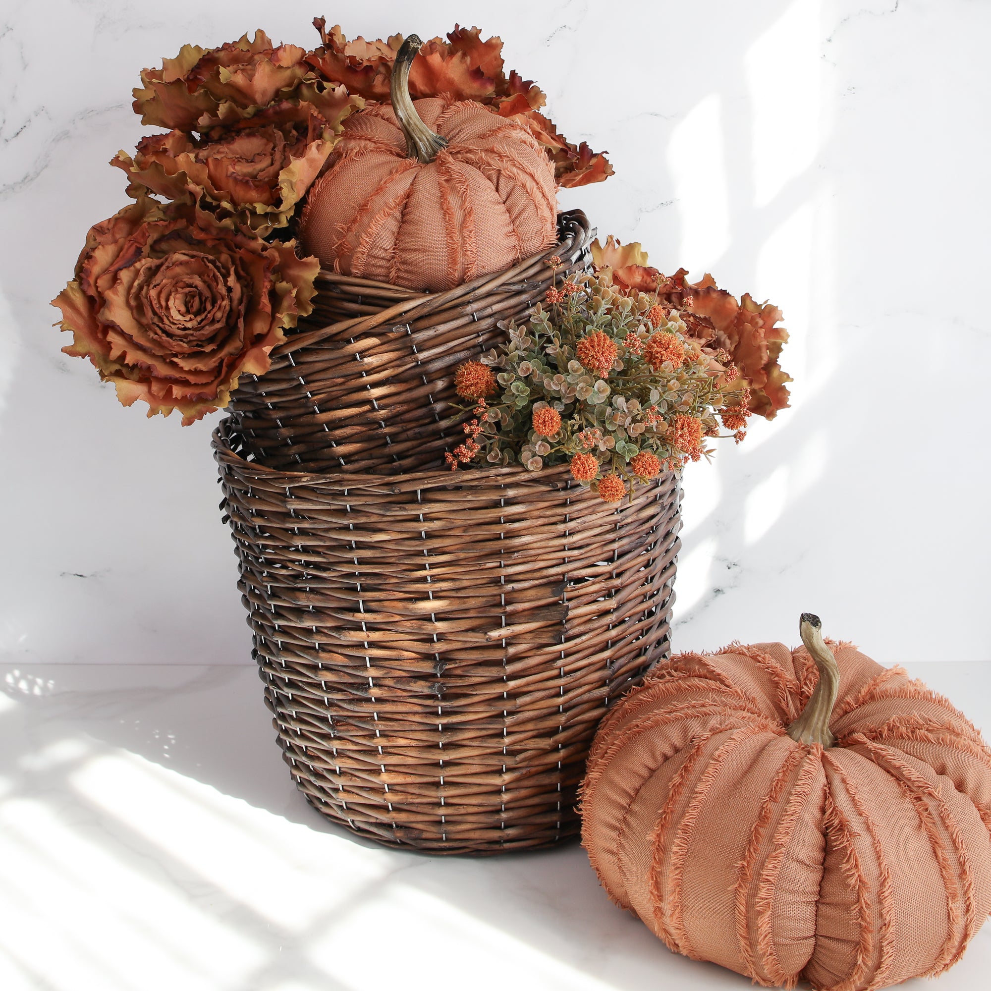 Large Orange Fringe Pumpkin