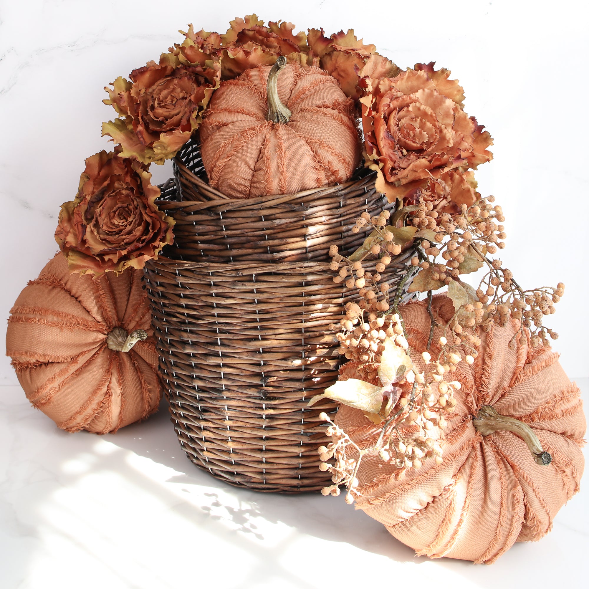 Large Orange Fringe Pumpkin