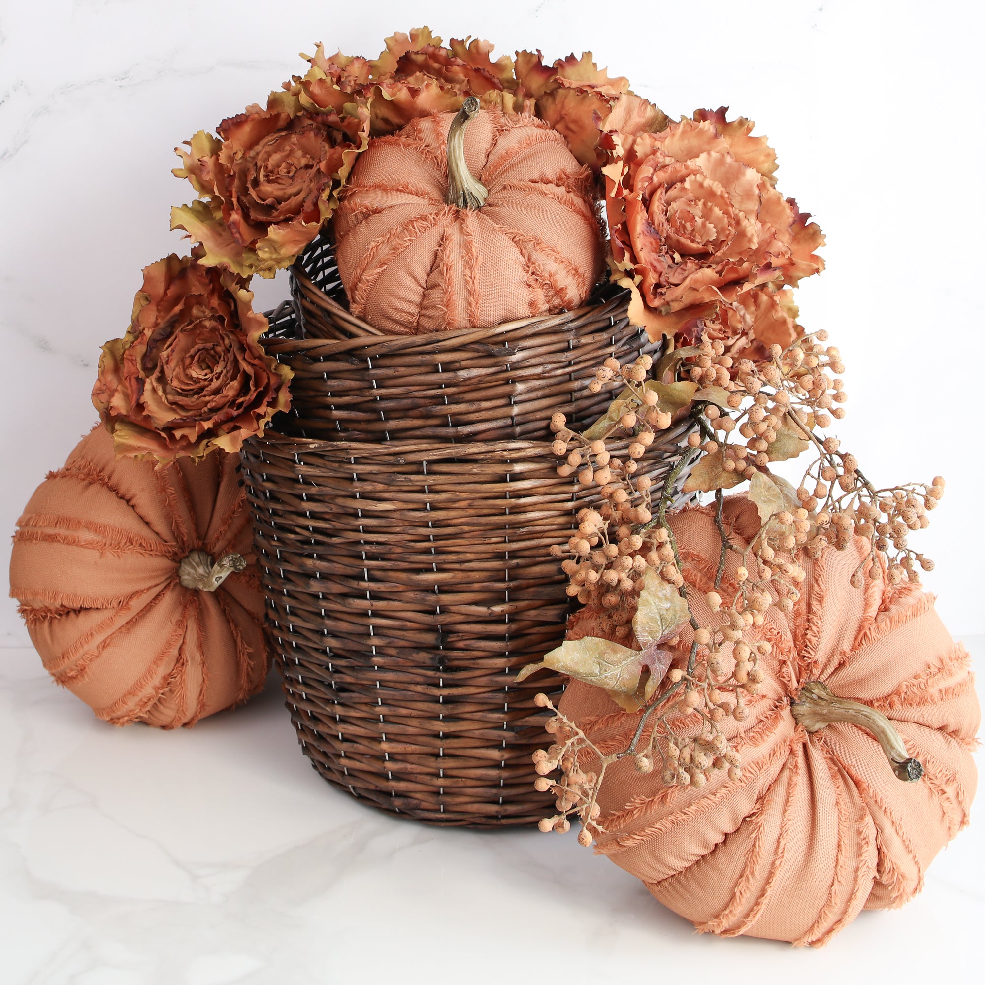 Large Orange Fringe Pumpkin