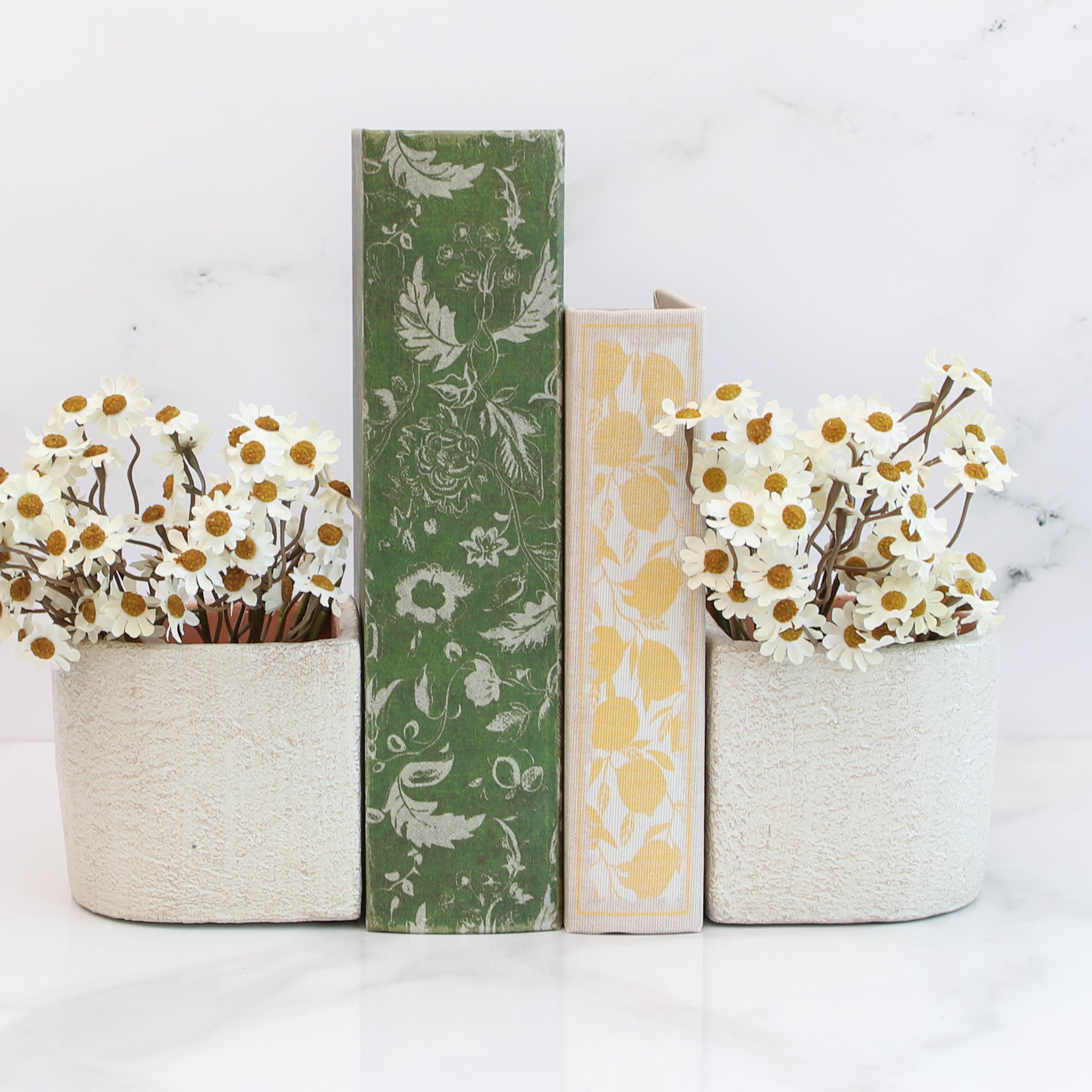 Concrete Book End Planter, Set of 2 - Interior Delights