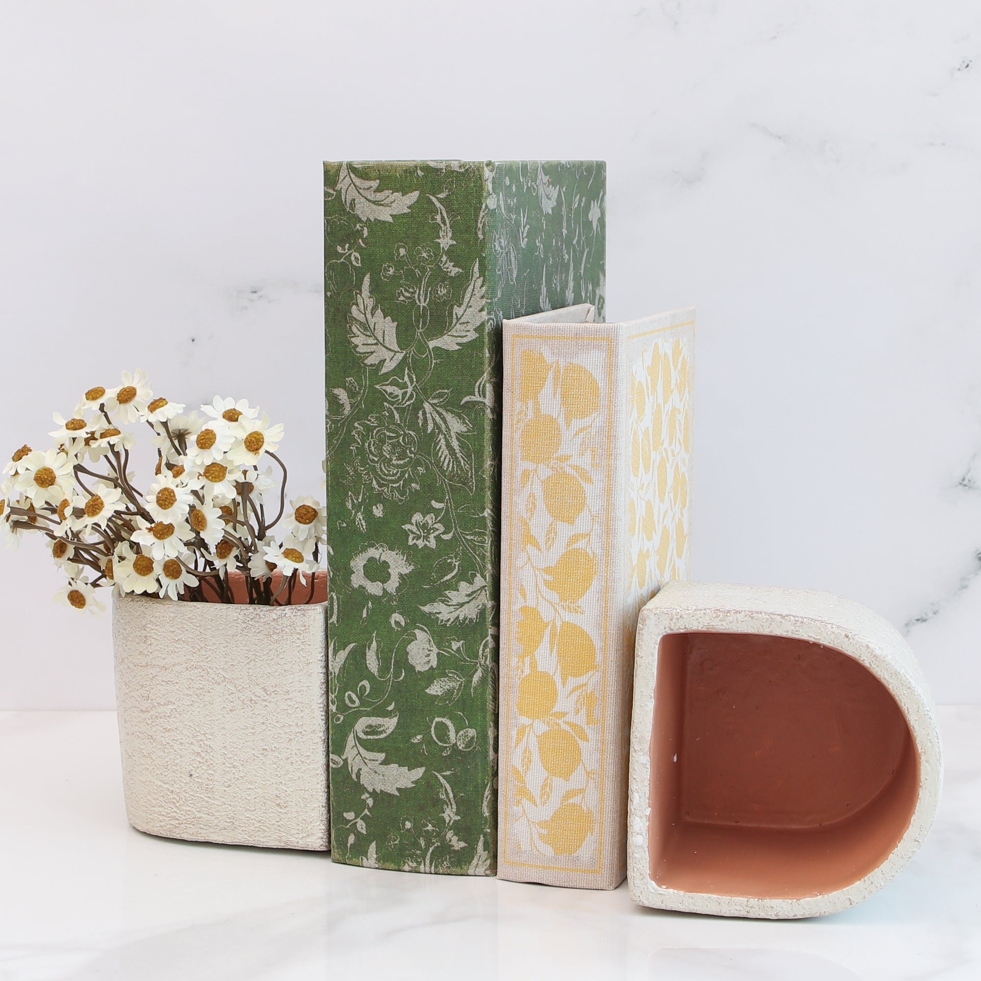 Concrete Book End Planter, Set of 2 - Interior Delights
