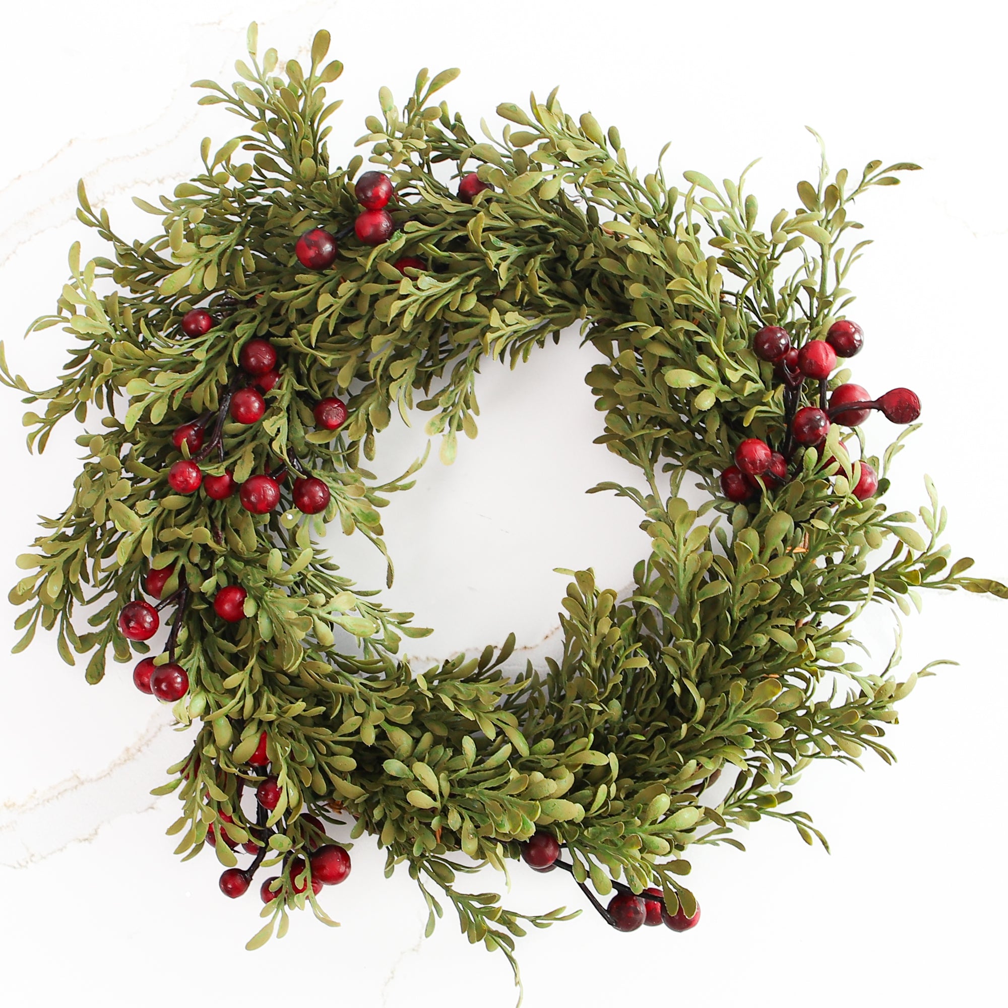 Mini Leaf and Berry Candle Ring 9.5"