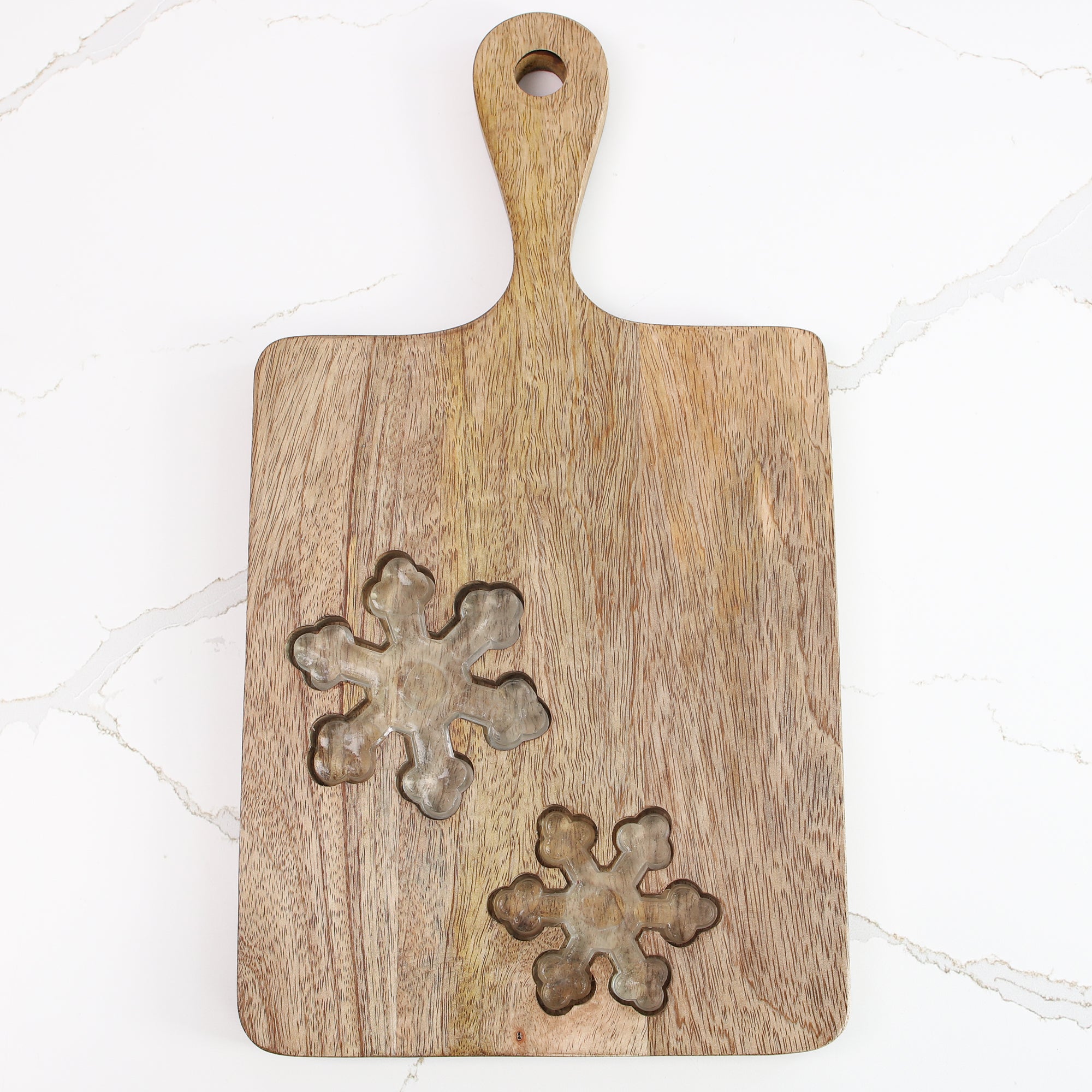 Snowflake Glass Inset Christmas Board