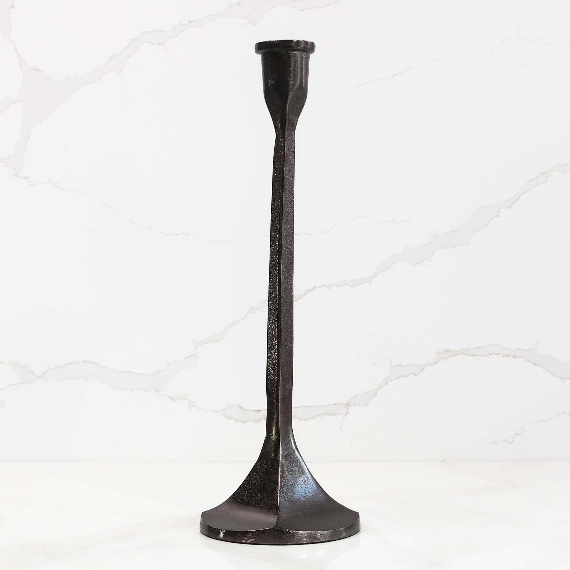 Large Rustic Black Candleholder
