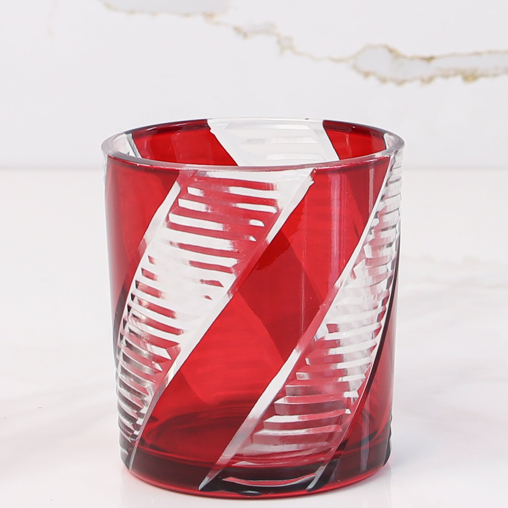 Candy Cane Striped Votive Candle Holders - Set of 2