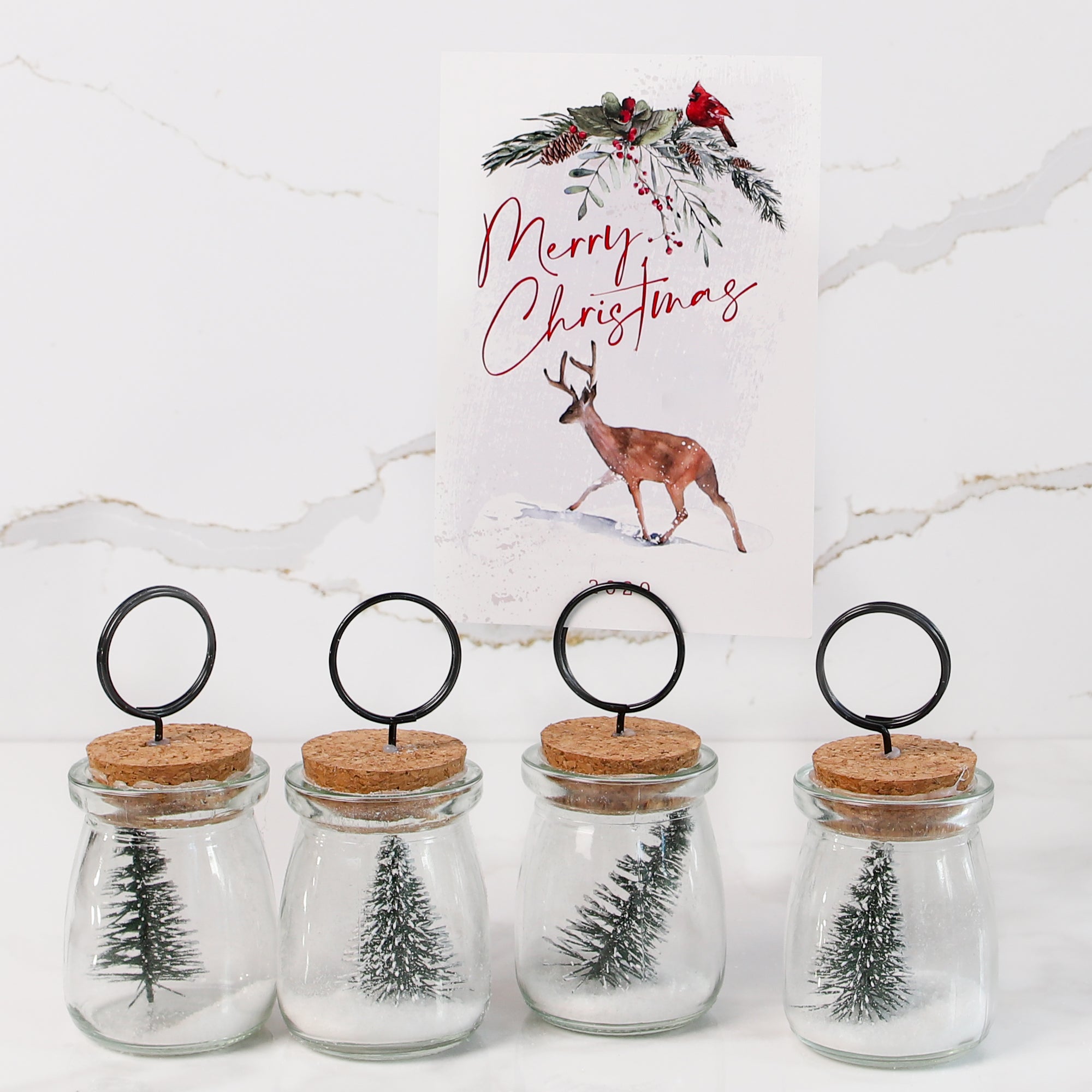 Set of 4 Tree Jar Card Holders