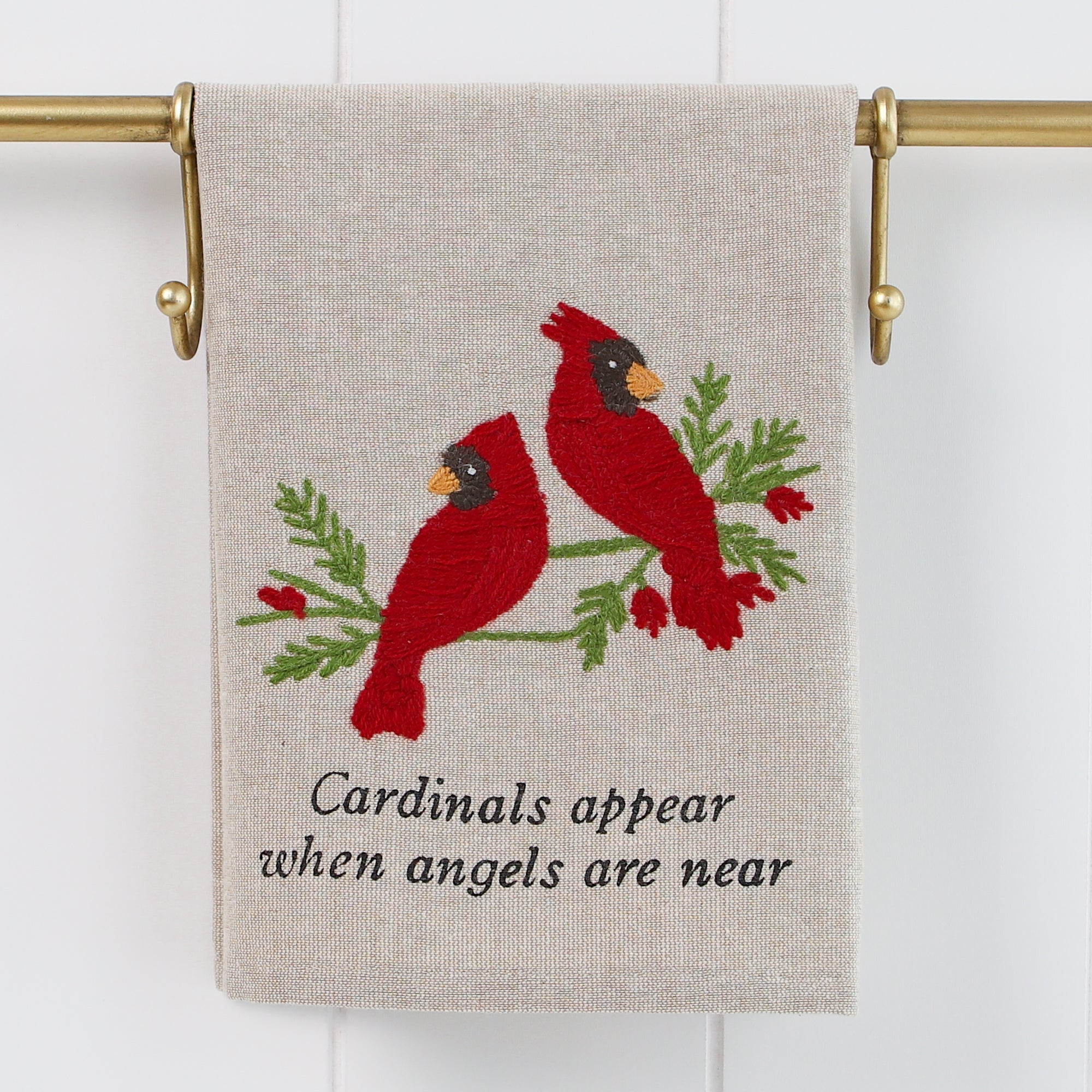 DOORBUSTER Embroidered Cardinal Towels- 2 Styles - Interior Delights
