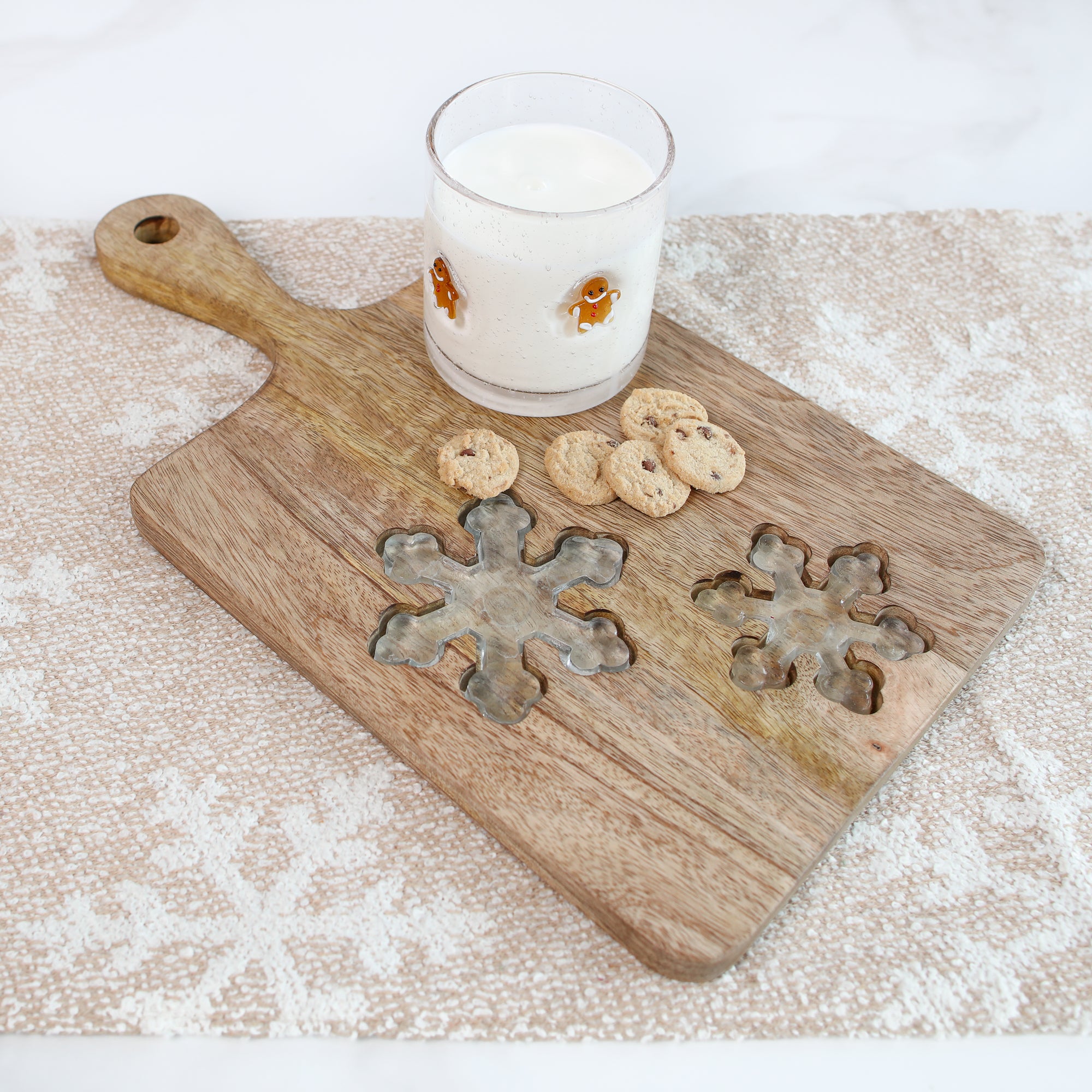 Snowflake Glass Inset Christmas Board