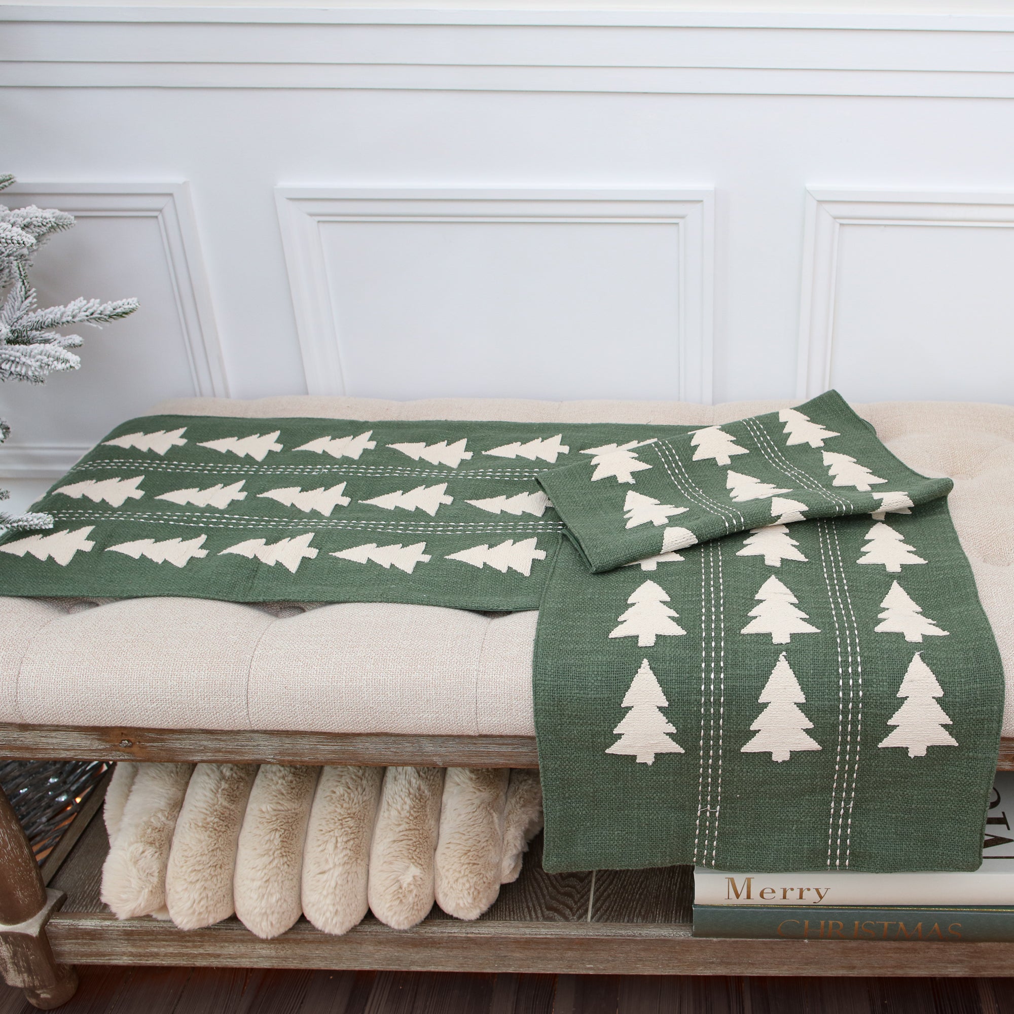 Embroidered Tree Table Runner