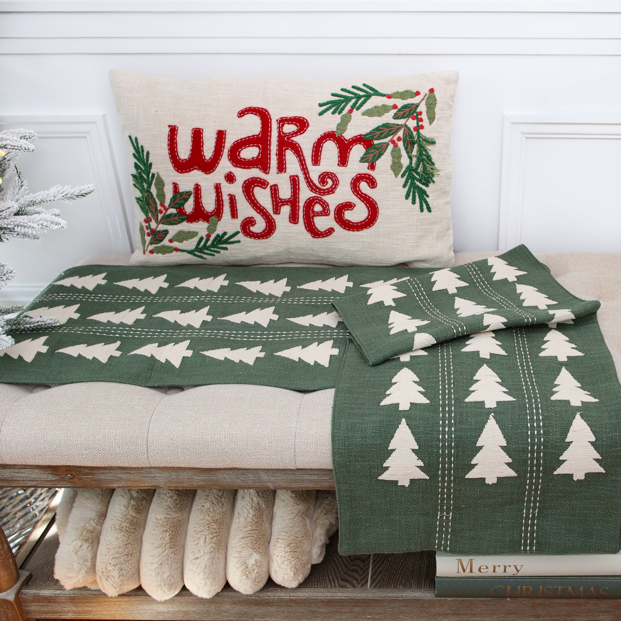 Embroidered Tree Table Runner