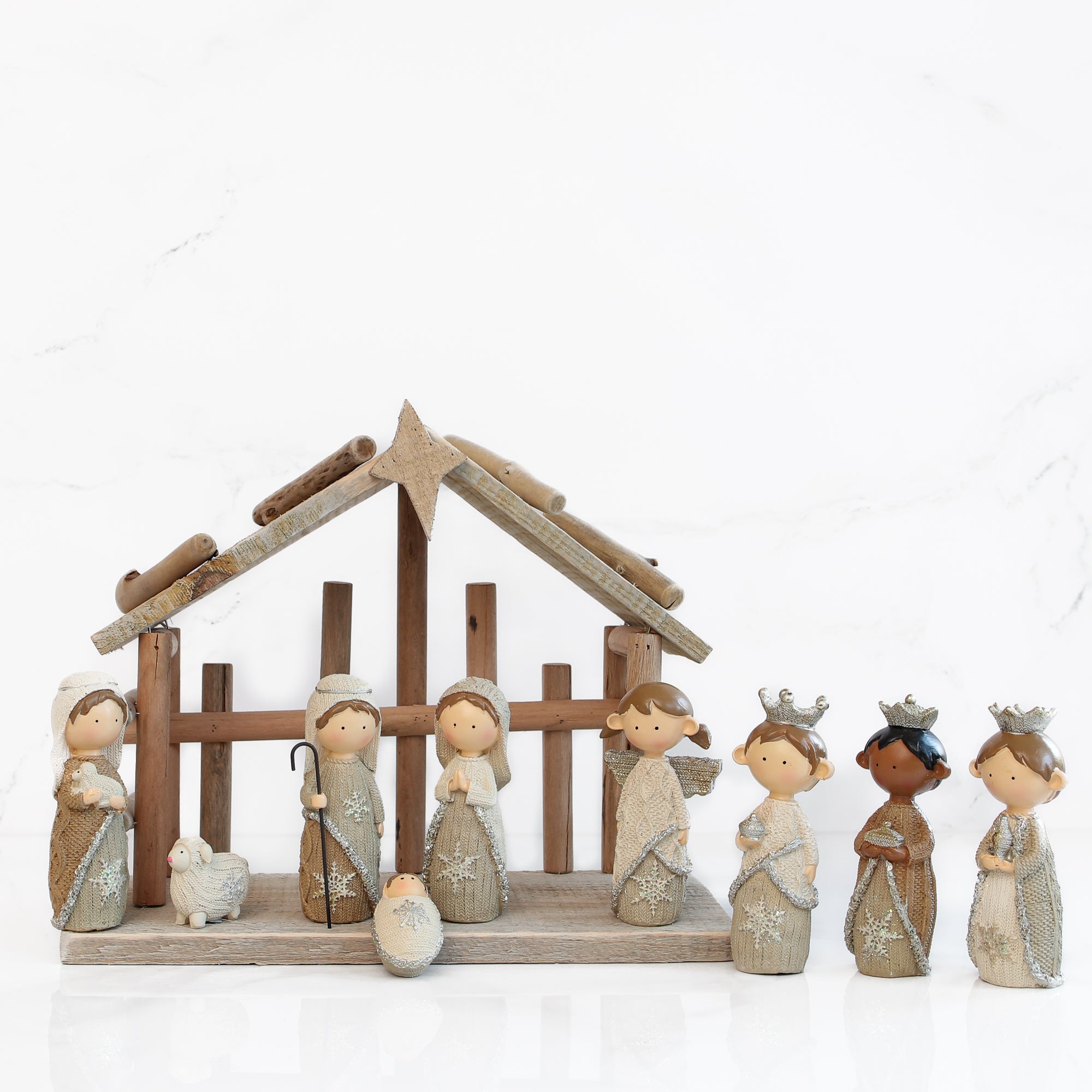 9 Piece Nativity Set 4.5"