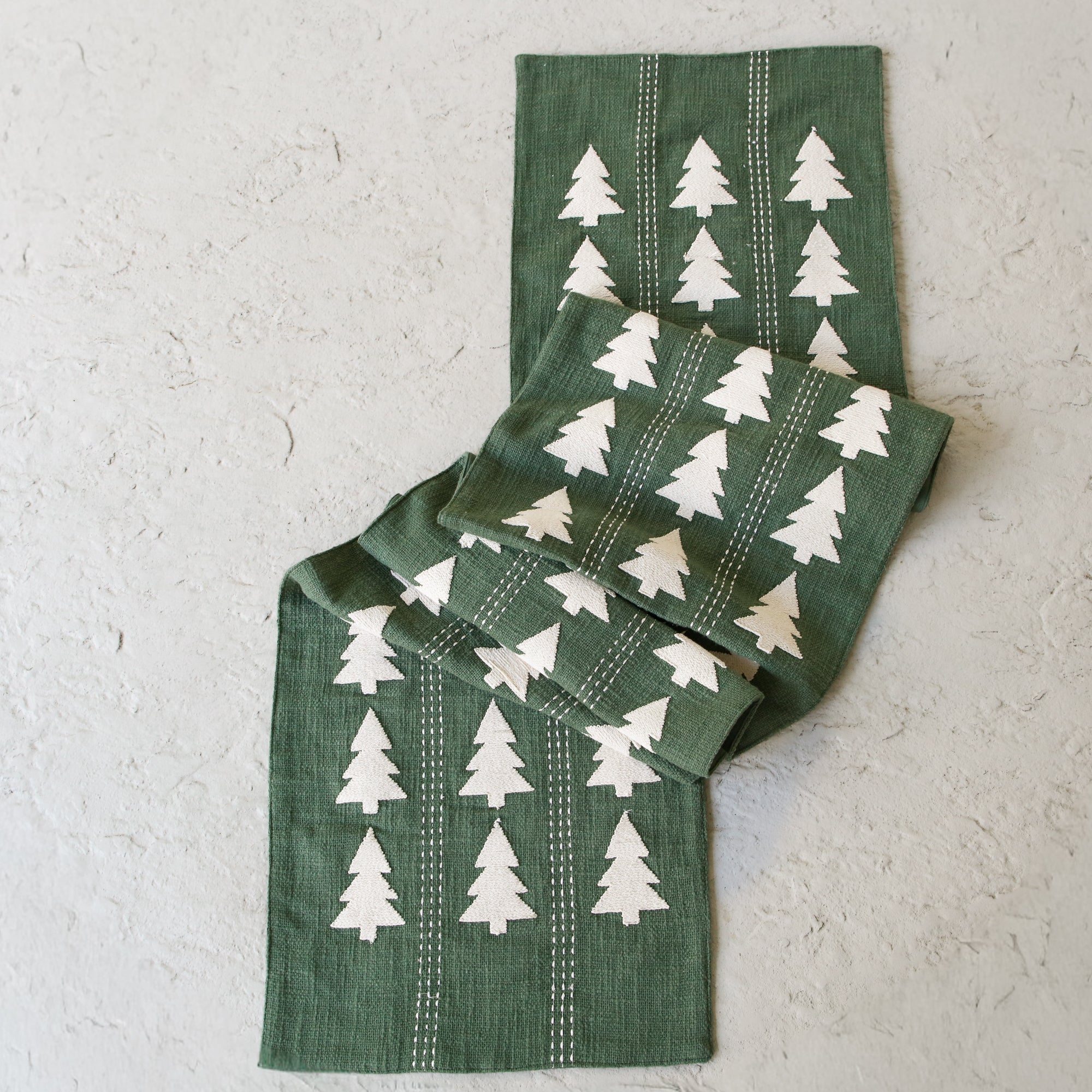 Embroidered Tree Table Runner