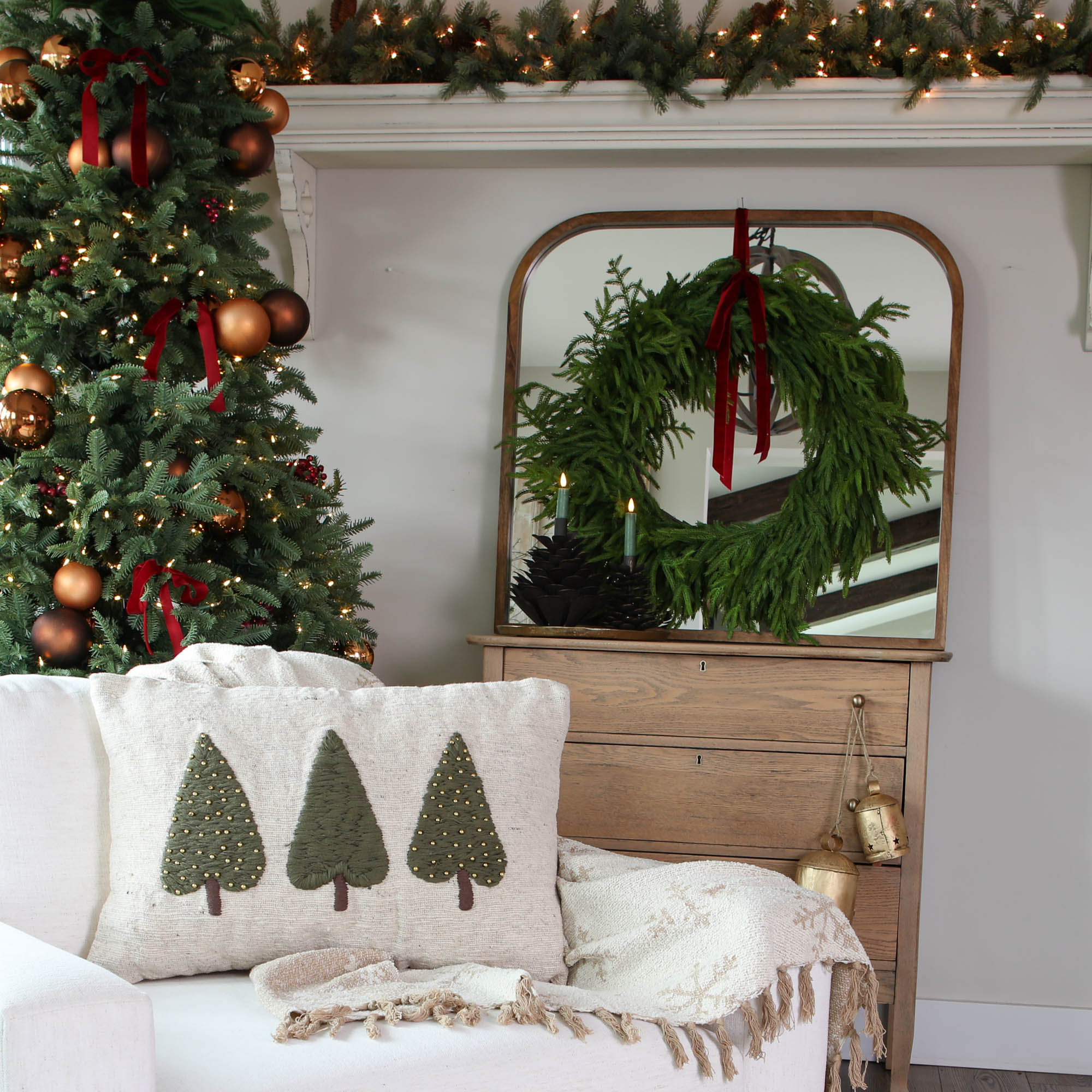 30" Natural Touch Norfolk Pine Wreath