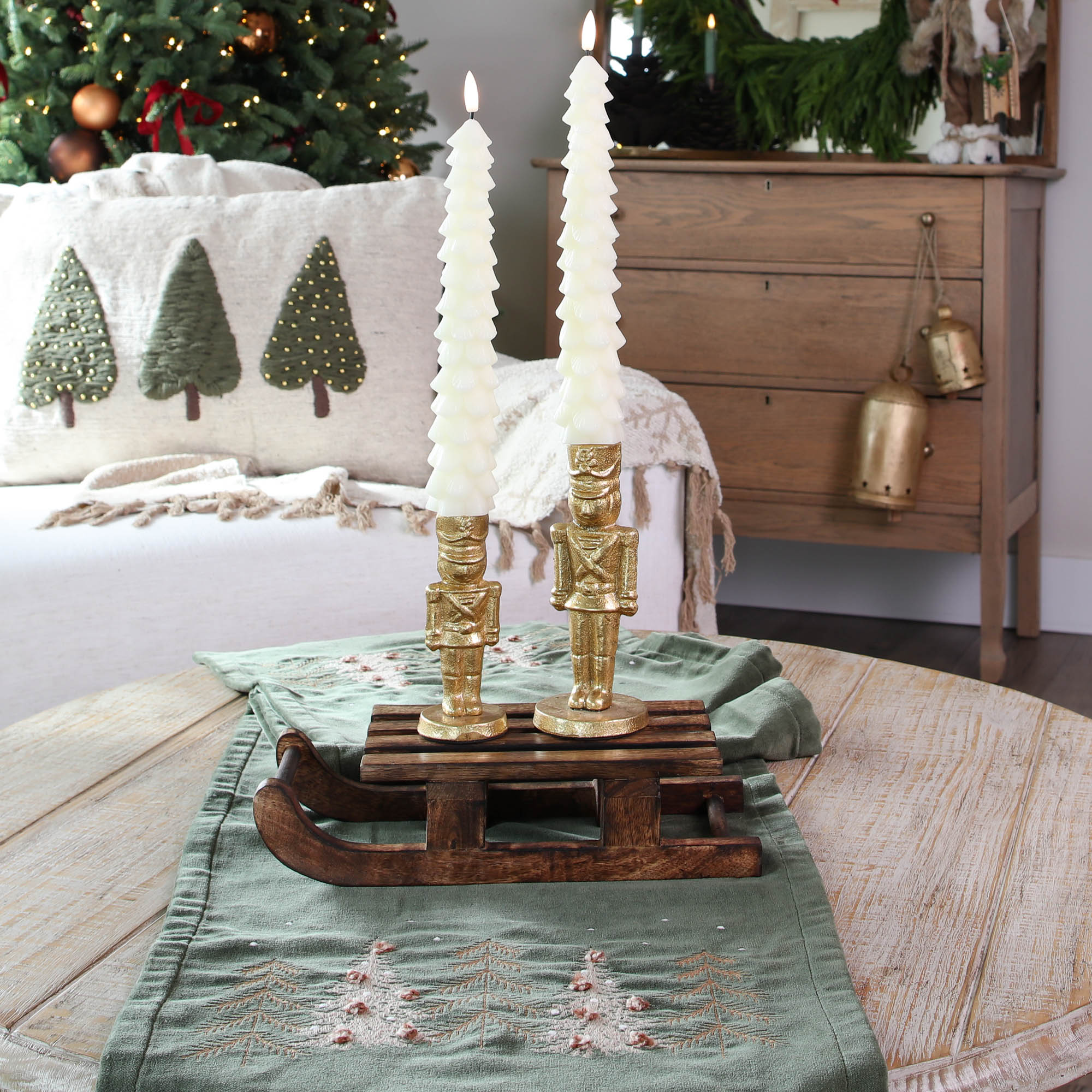 Gold Nutcracker Candlesticks- Set of 2