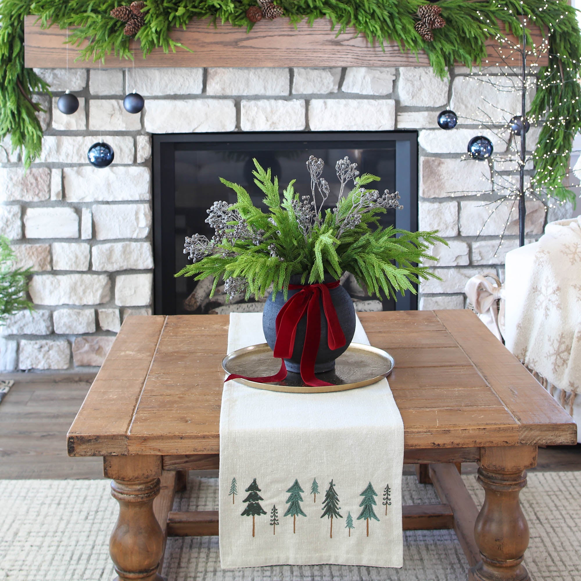 17" Natural Touch Norfolk Pine Stem Bundle of 4