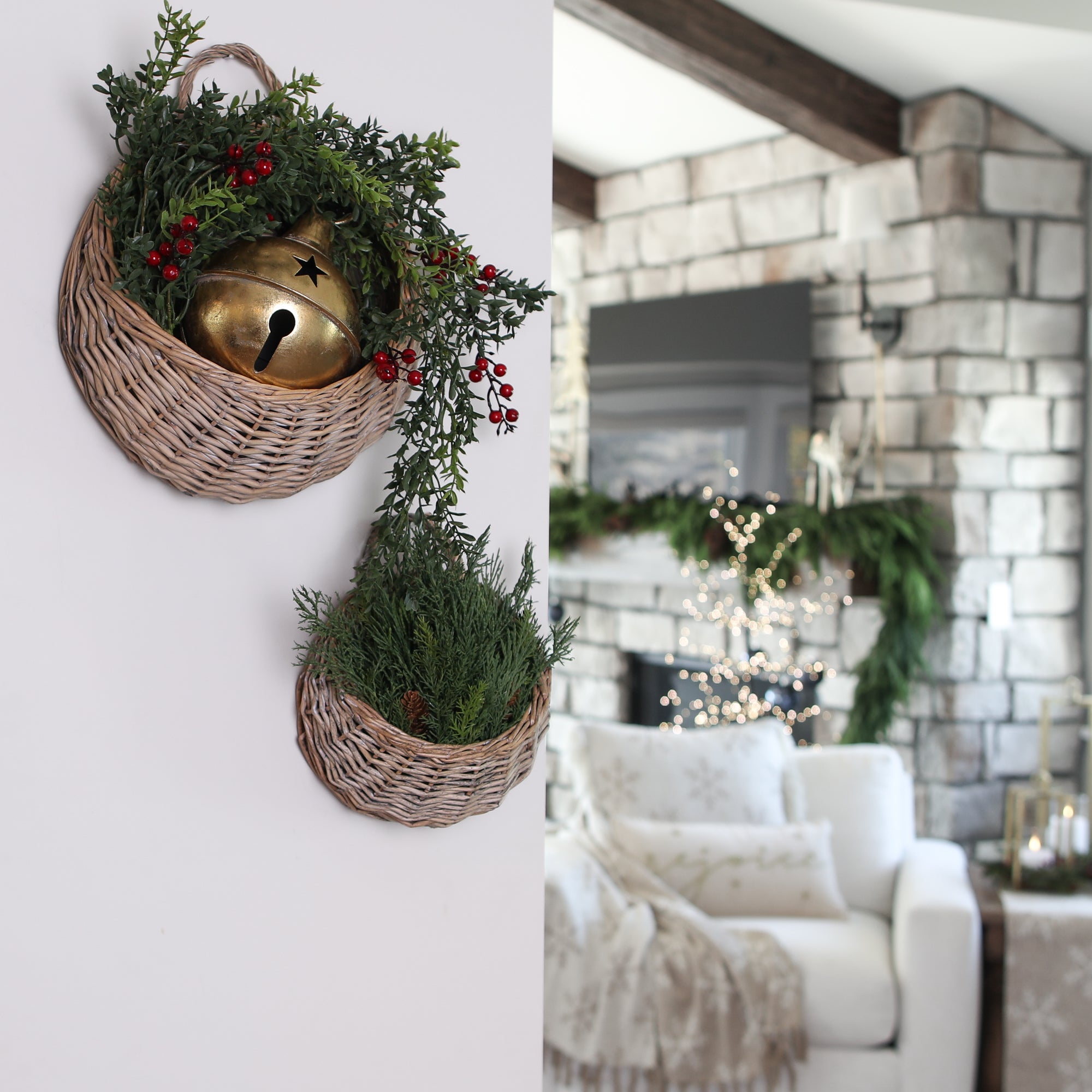 Willow Wall Baskets-Set of Two - Interior Delights
