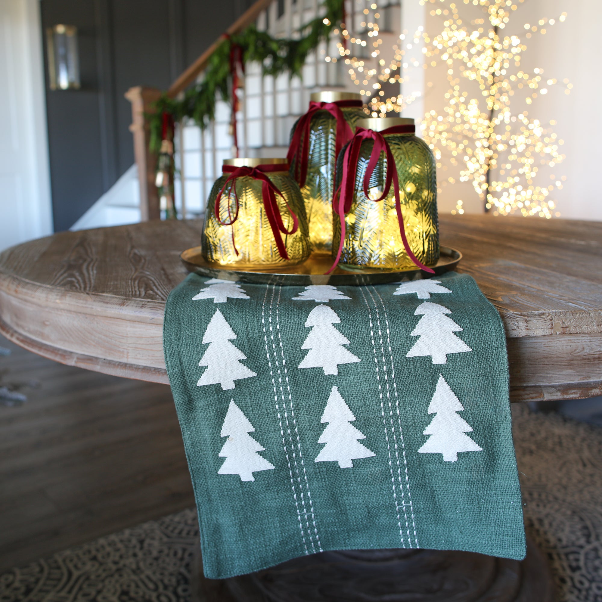 Embroidered Tree Table Runner