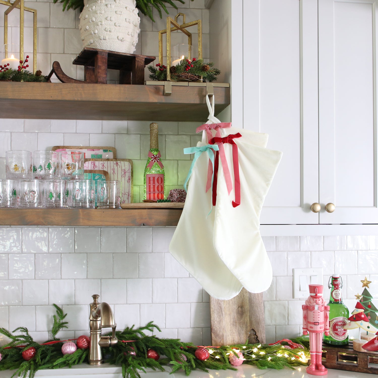 Red And Pink Mercury Glass Ornament Garland