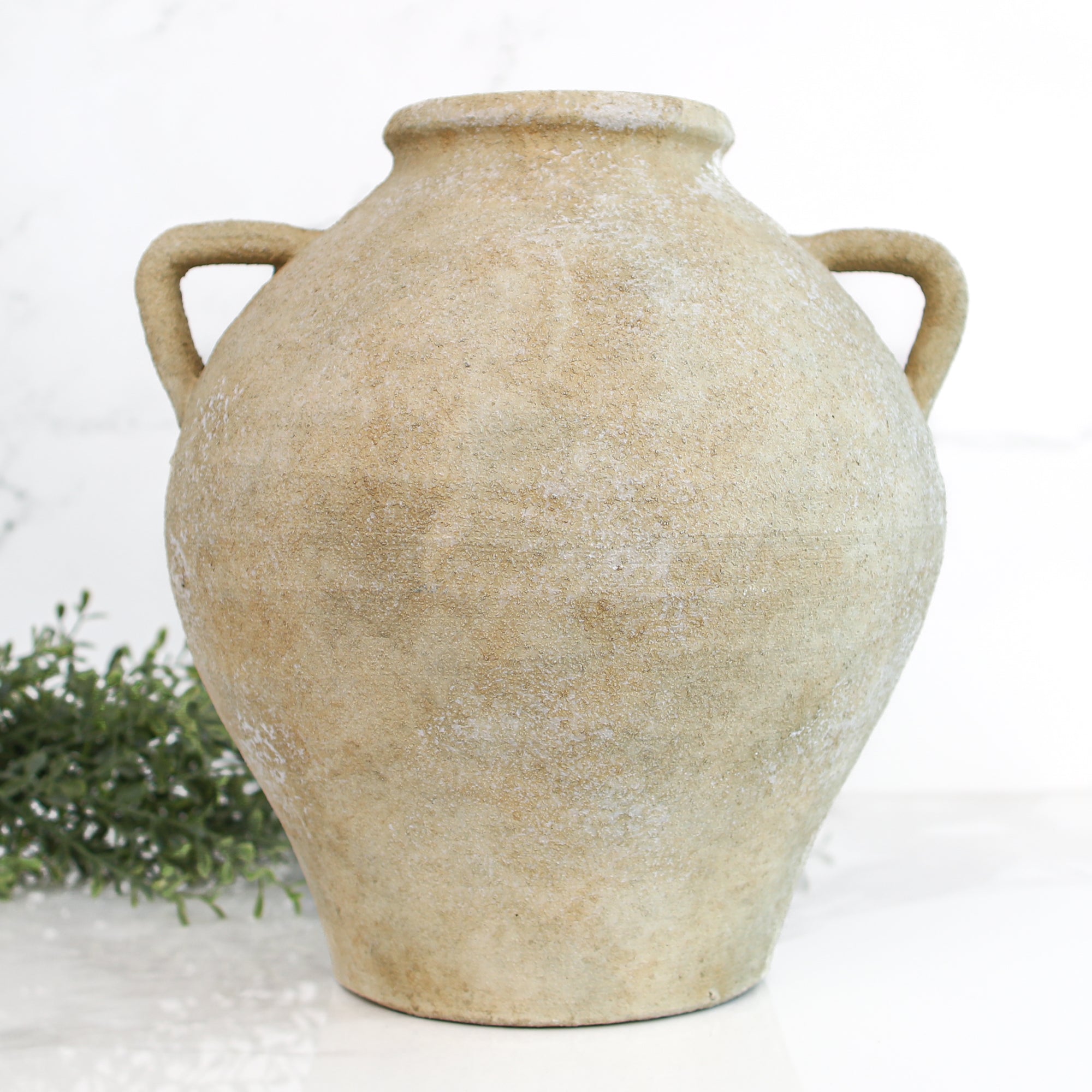 12" Artisan Wash 2 Handle Jug Vase - Interior Delights