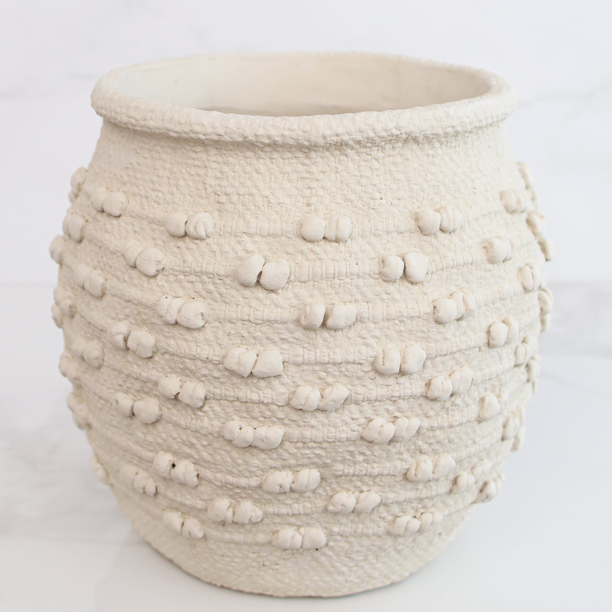 11.4" White Knot Vase - Interior Delights