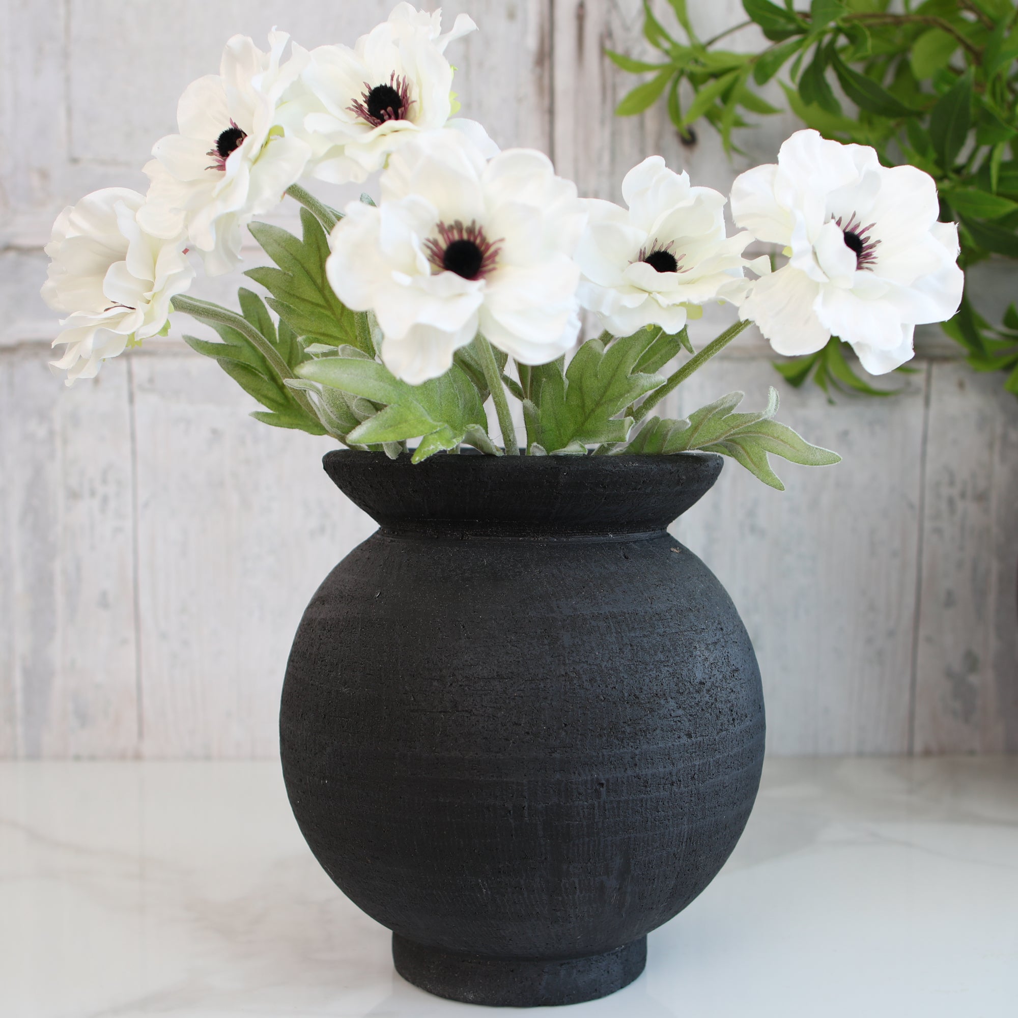 17" White Anemone Stem - Interior Delights