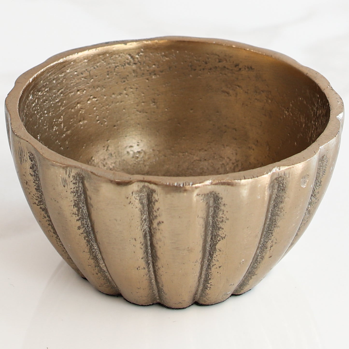 4" Pleated Gold Bowl - Interior Delights